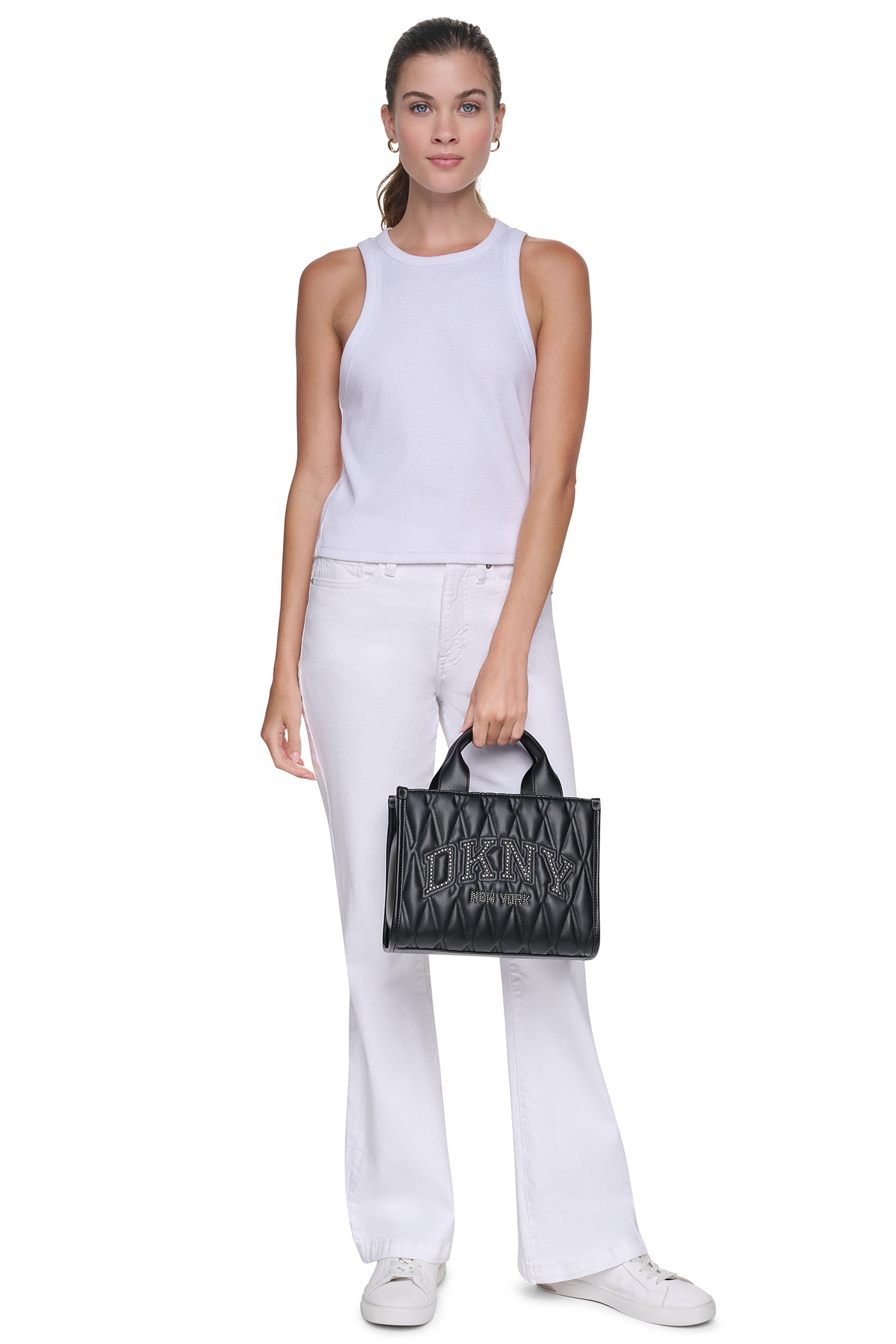 HADLEE SMALL QUILTED LOGO TOTE VIEW 8