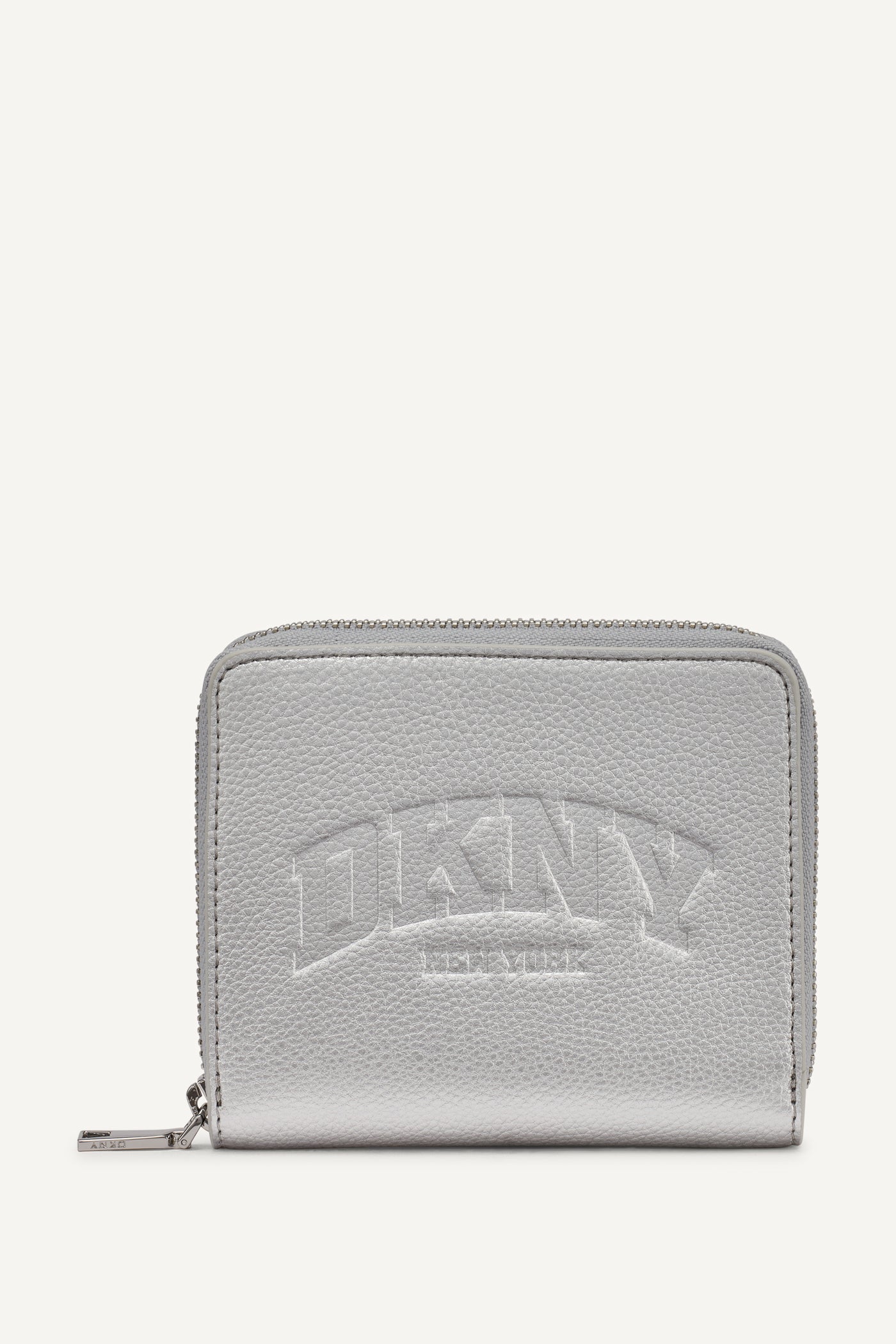 SILVER HADLEE SMALL ZIP AROUND WALLET, FRONT VIEW | Wallets & Leather Goods