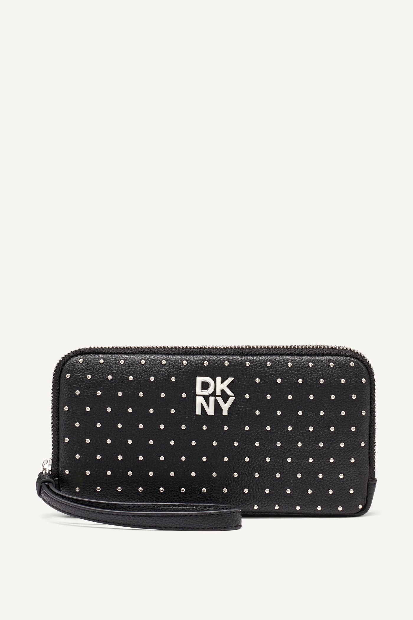 Black JENNY LARGE ZIP AROUND WALLET, FRONT VIEW | Bags Under $100
