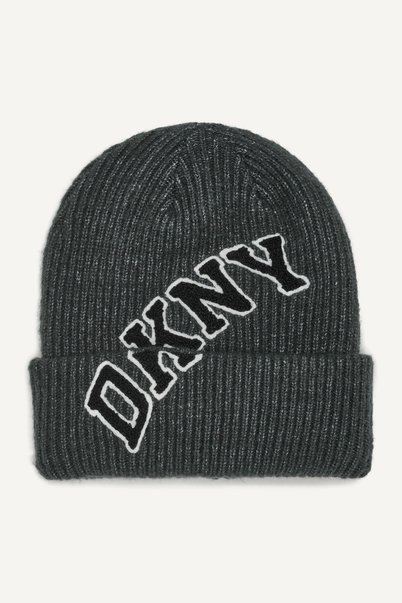 Grey VARSITY KNIT LOGO BEANIE, FRONT VIEW | Gifts Under $50