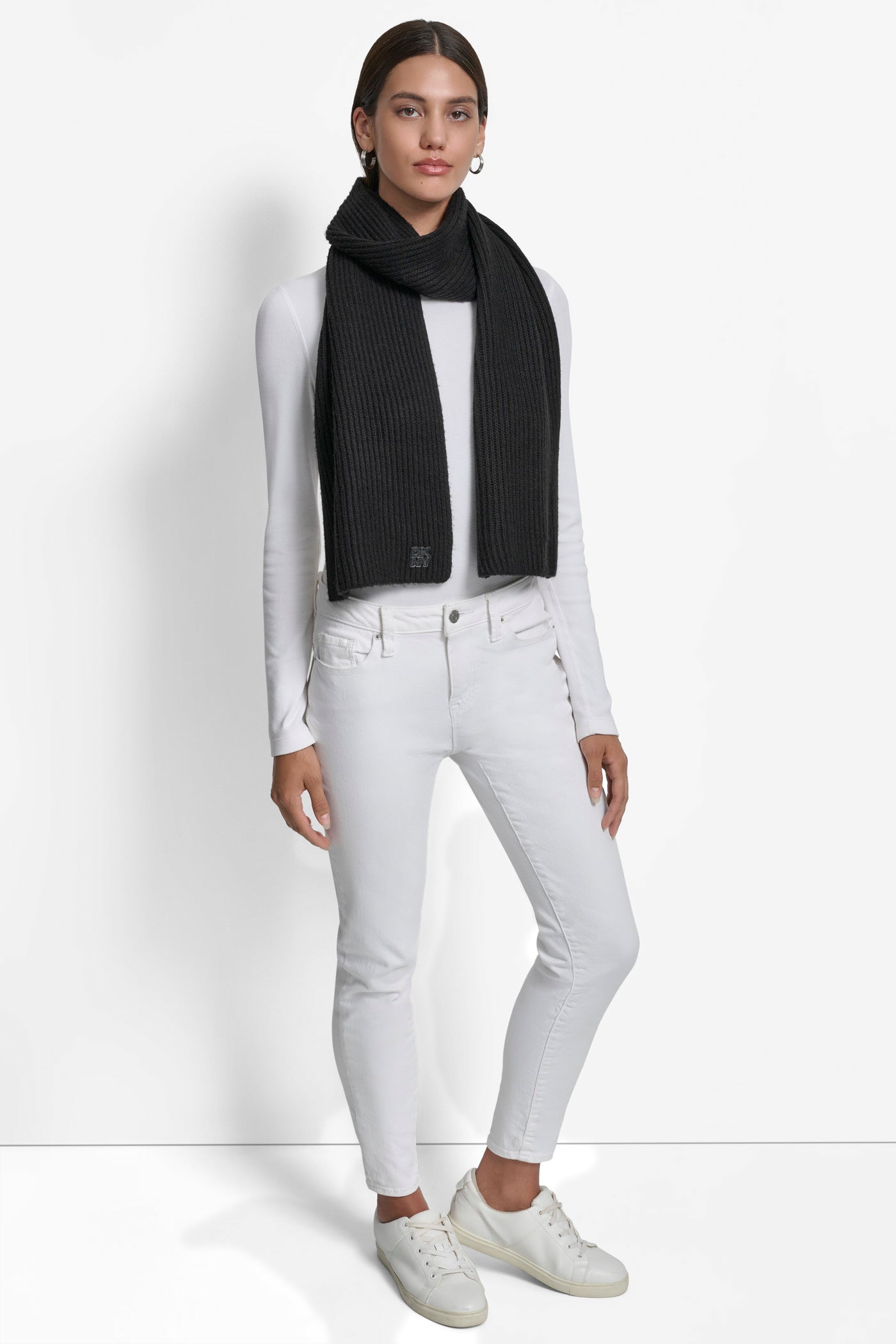 Shaker Stitch Rib Scarf | Cold Weather | DKNY