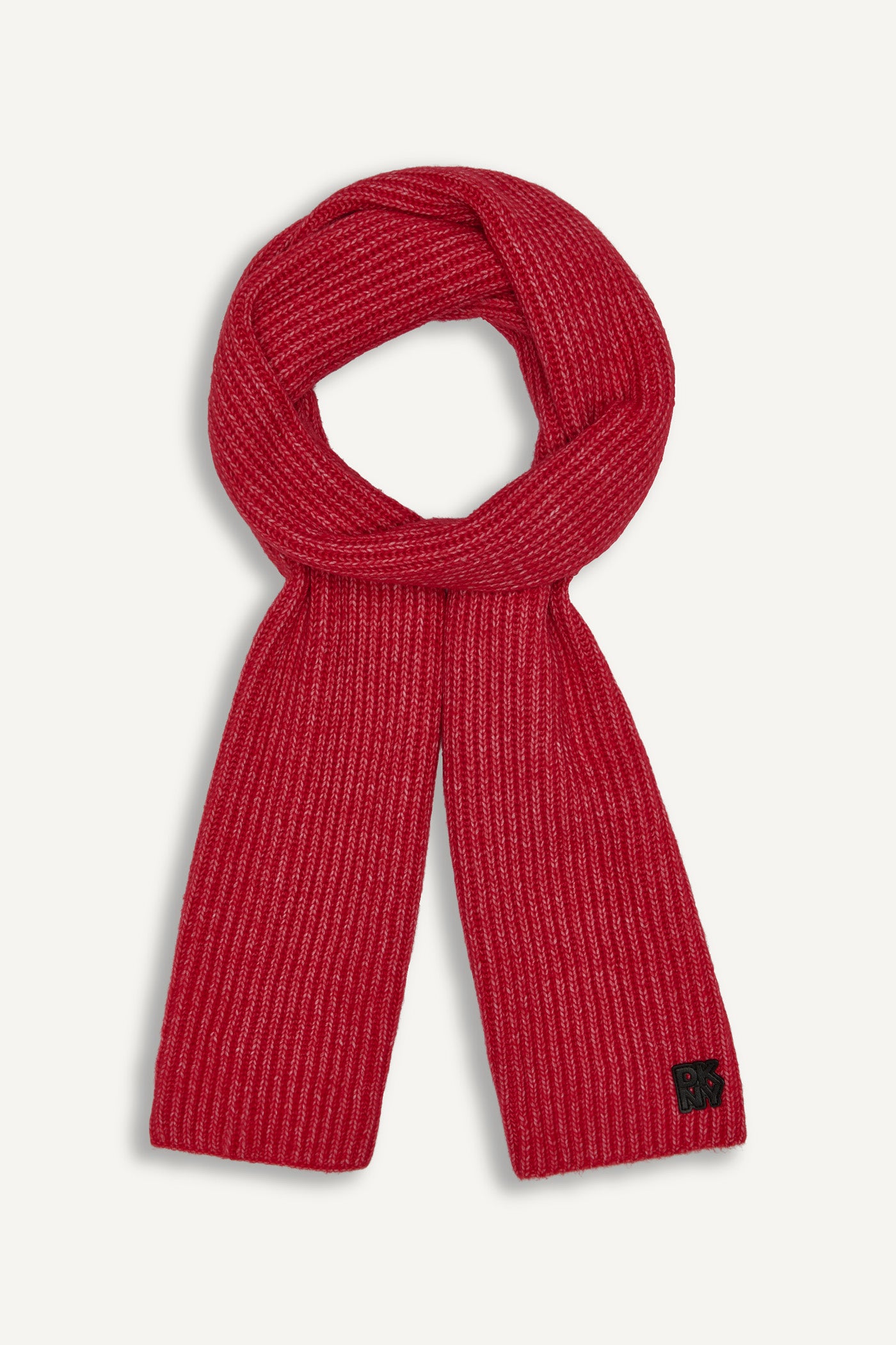 Red SHAKER STITCH RIB SCARF, BACK VIEW | New Arrivals