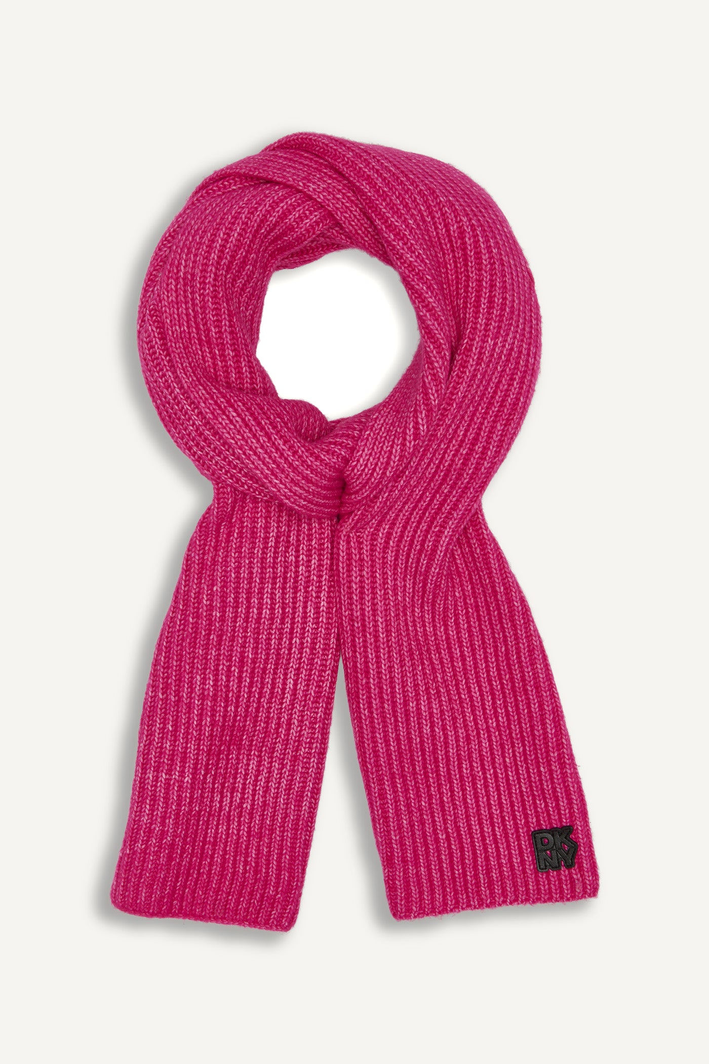 Pink SHAKER STITCH RIB SCARF, BACK VIEW | New Arrivals