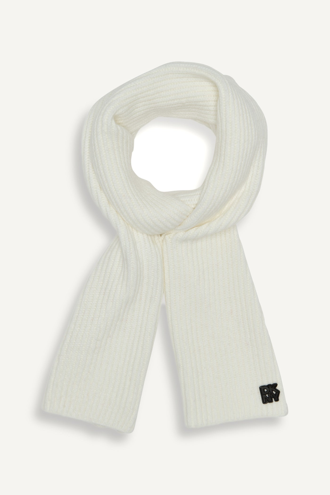 IVORY SHAKER STITCH RIB SCARF, BACK VIEW | New Arrivals