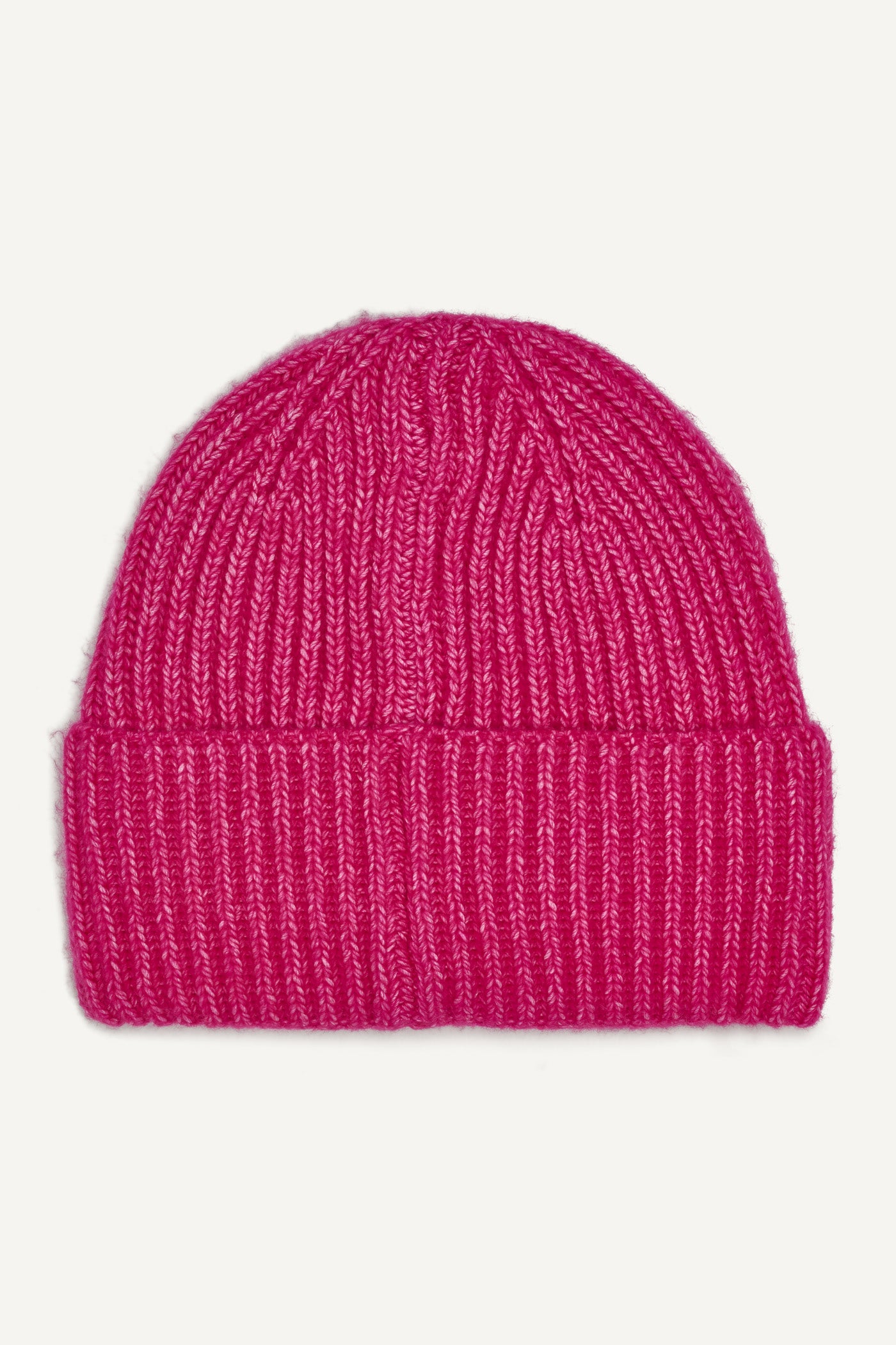 Pink SHAKER STITCH RIB CUFF BEANIE, BACK VIEW | Cold Weather Accessories