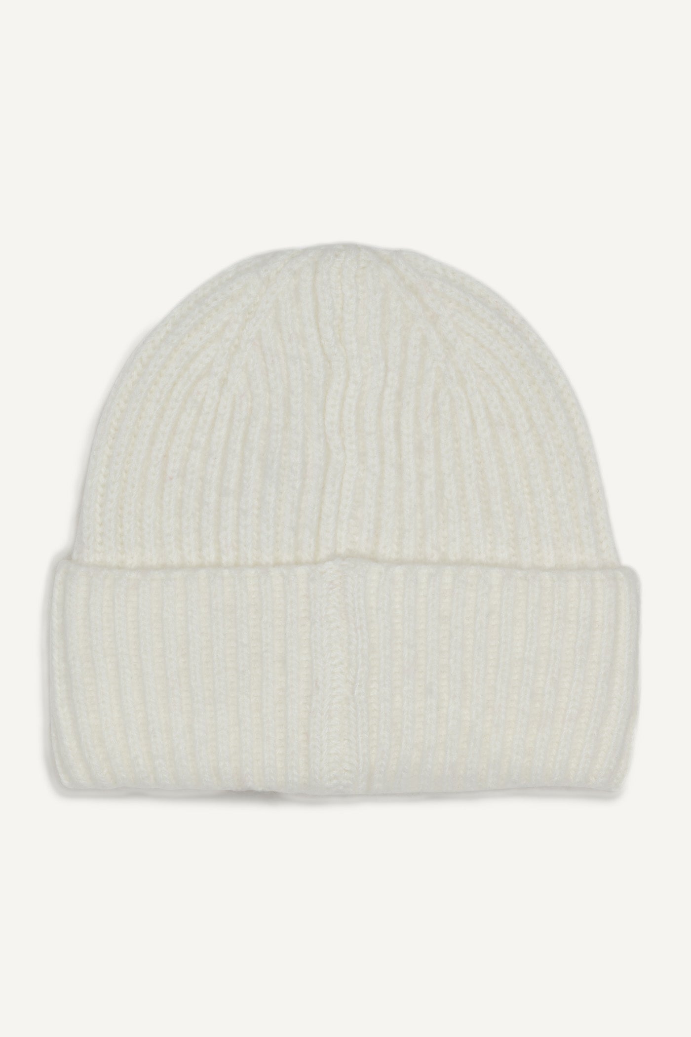 IVORY SHAKER STITCH RIB CUFF BEANIE, VIEW 2 | Cold Weather Accessories