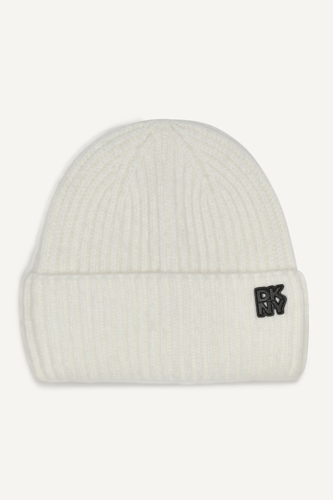 IVORY SHAKER STITCH RIB CUFF BEANIE, VIEW 1 | Cold Weather Accessories