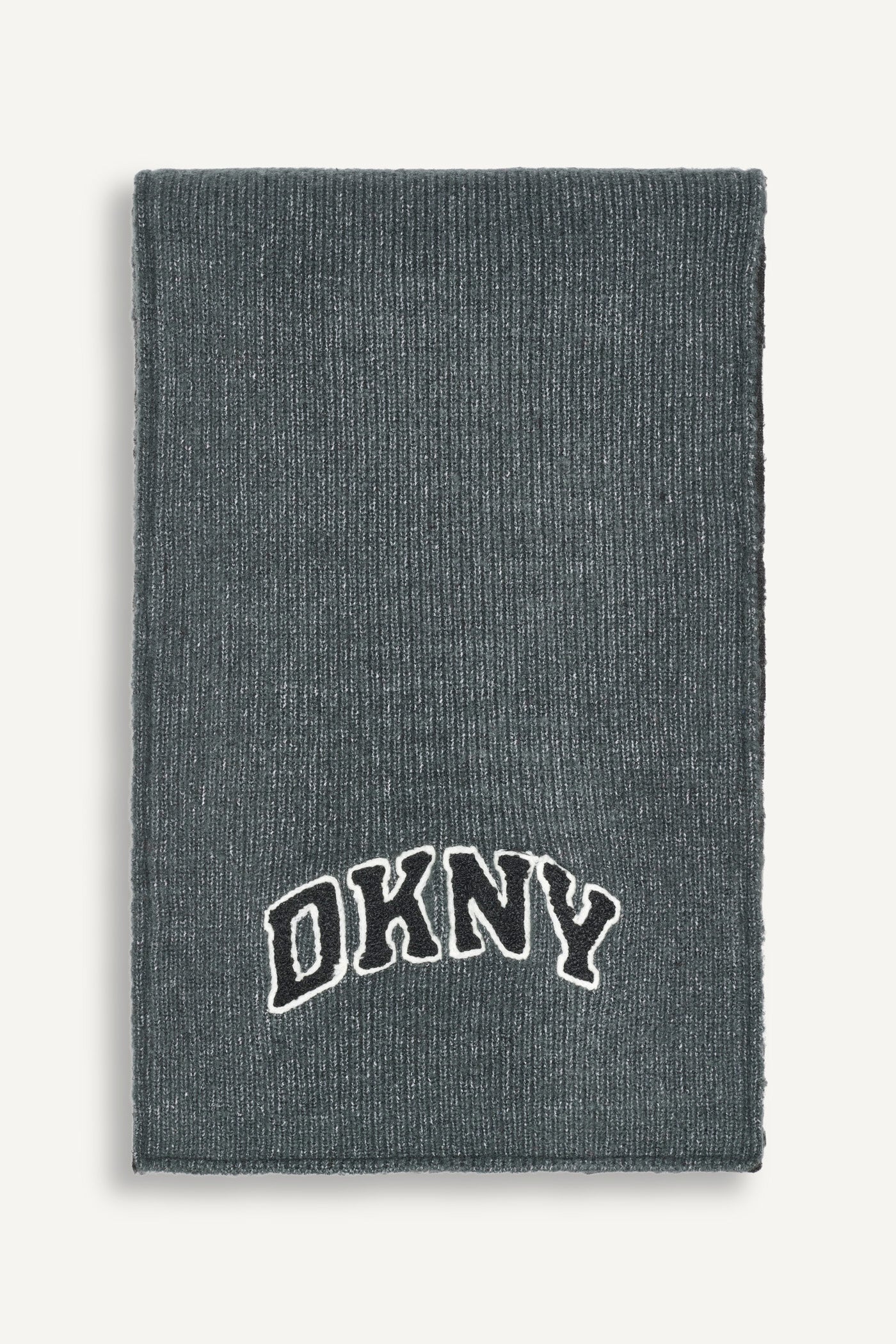 Grey VARSITY KNIT LOGO SCARF, FRONT VIEW | Gifts Under $50