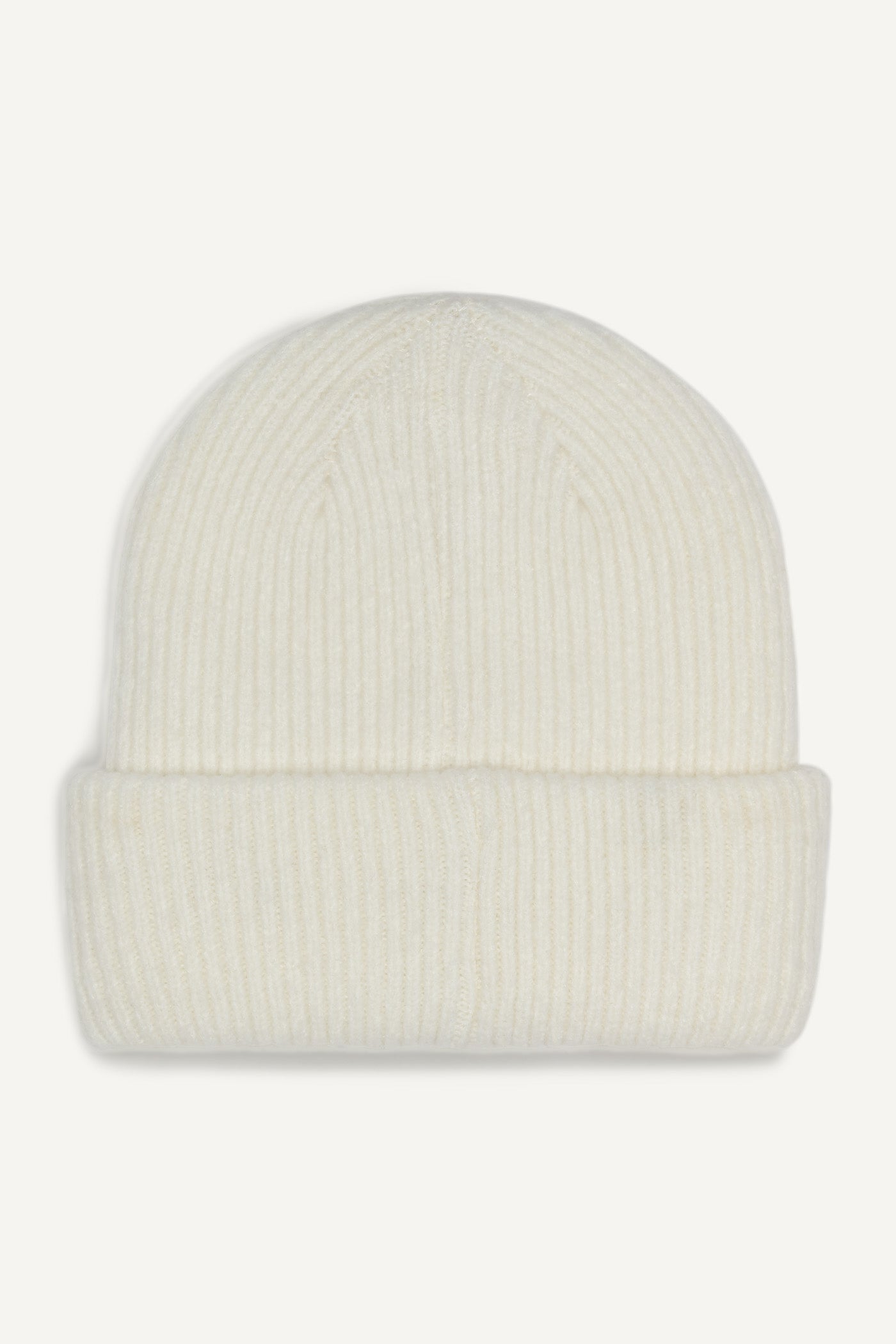 IVORY VARSITY KNIT LOGO BEANIE, BACK VIEW | Gifts Under $50