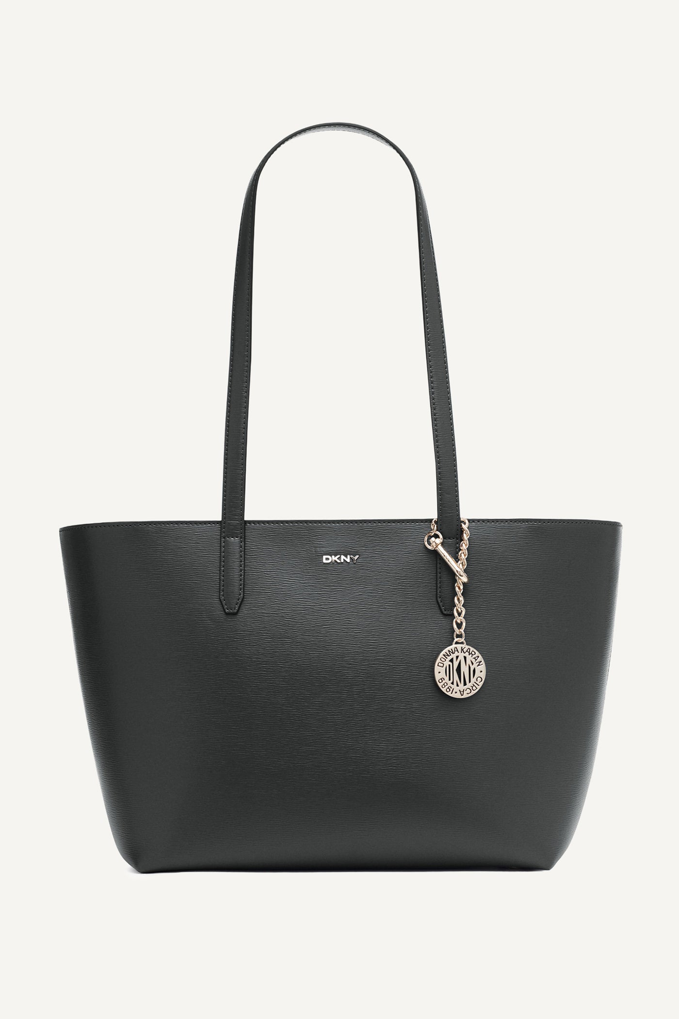 DKNY★ホワイト ロゴ☆ストラップ付☆ショッパー・トートバッグ org.jpg