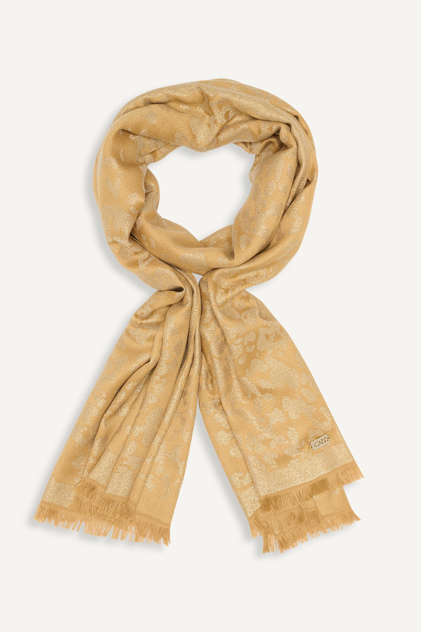 WHISKEY LEOPARD LUREX PASHMINA, VIEW 1 | Cold Weather Shop