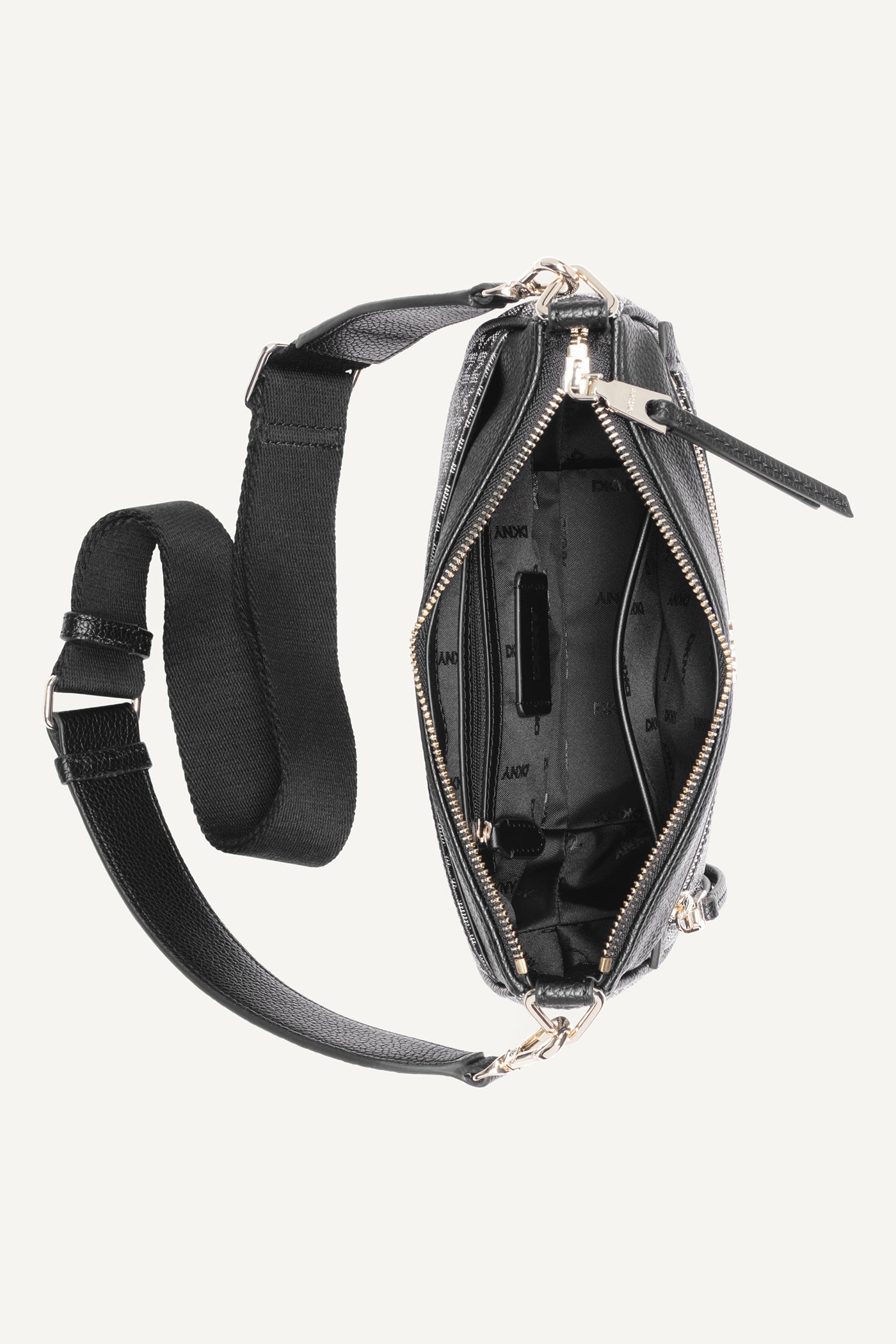 Black ZOIE LOGO PANELED CROSSBODY BAG, BACK VIEW | Not Clearance or Preorder