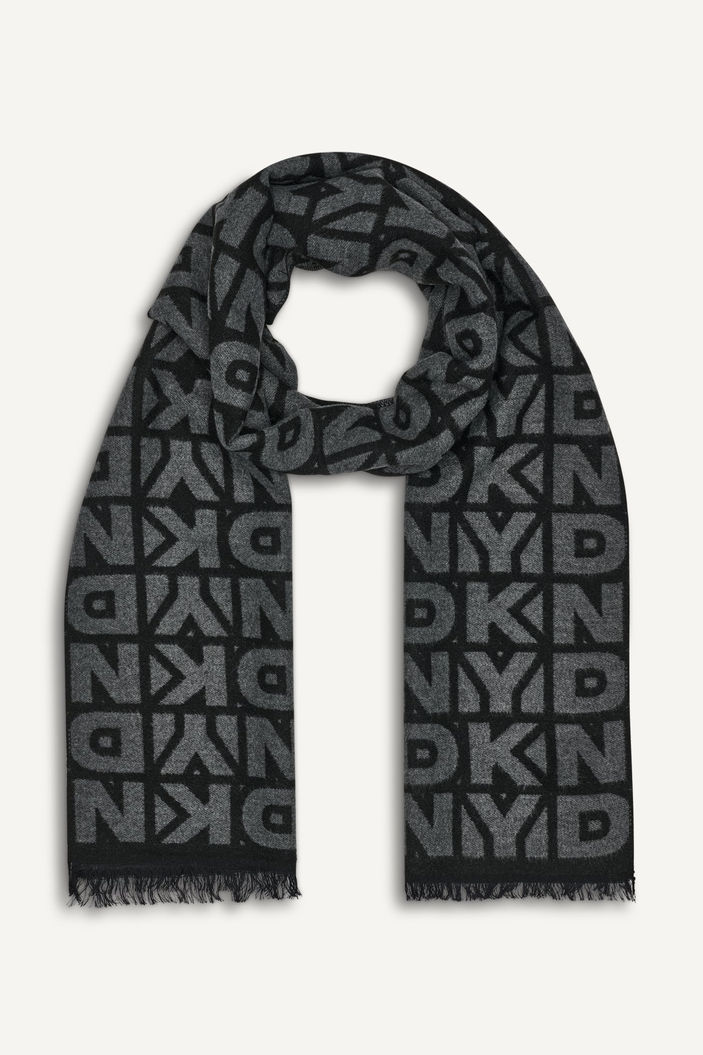 Black BLOCK LOGO BLANKET SCARF, BACK VIEW | Products