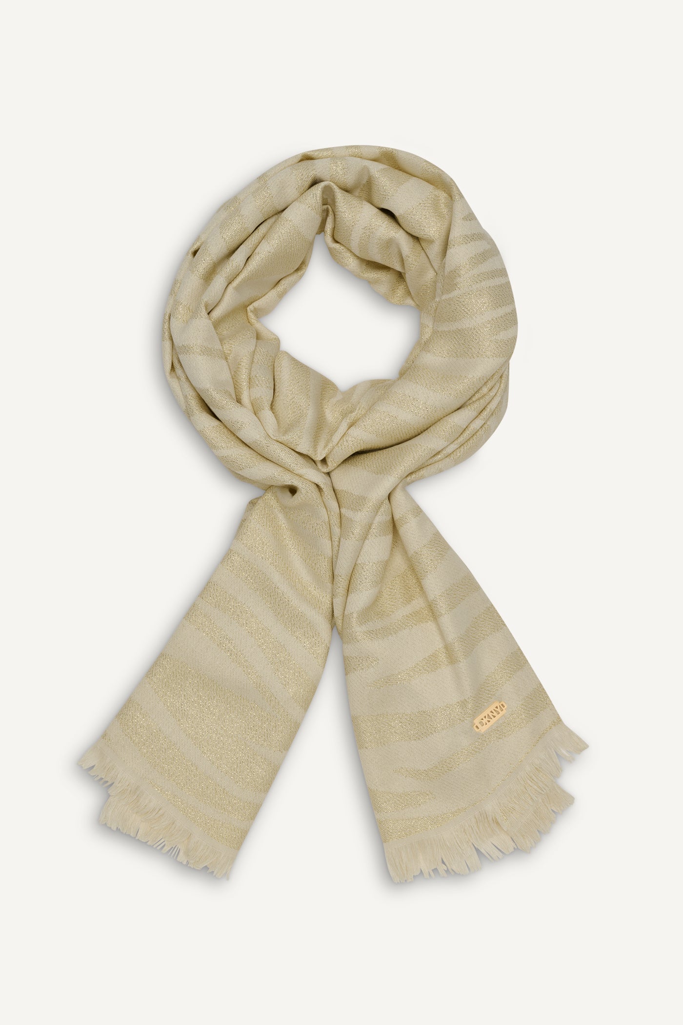 IVORY METALLIC ZEBRA WRAP, BACK VIEW | Accessories