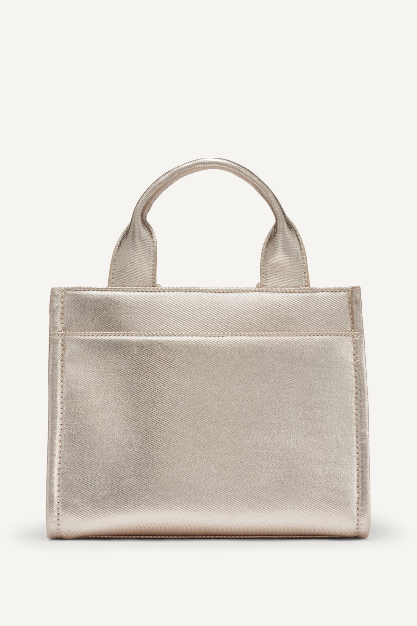 GOLD HADLEE SMALL METALLIC LOGO TOTE, BACK VIEW | Bags
