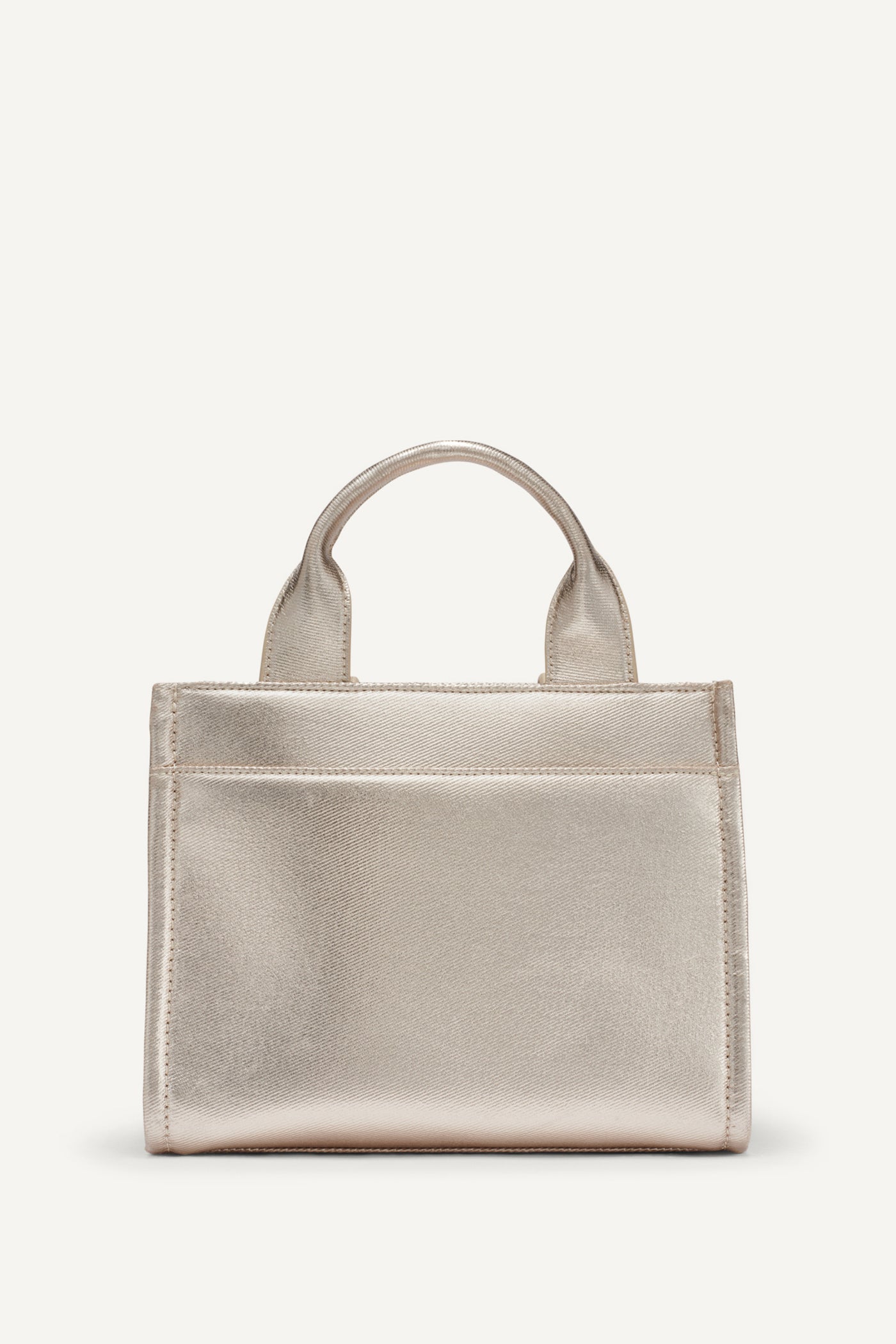 GOLD HADLEE SMALL METALLIC LOGO TOTE, VIEW 2 | Bags