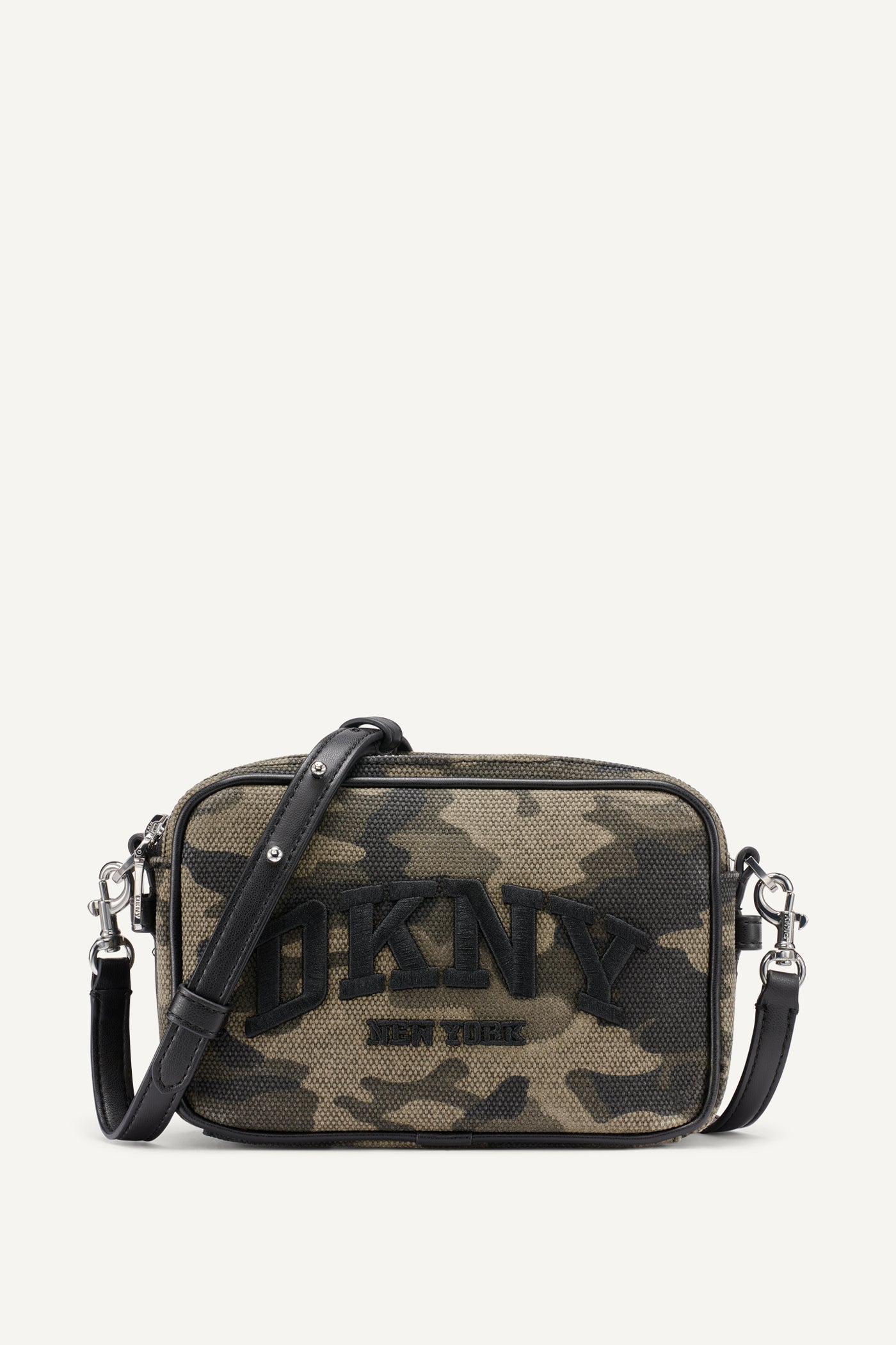 Camouflage NELL LOGO EMBOSSED CAMO CAMERA BAG, FRONT VIEW | Products