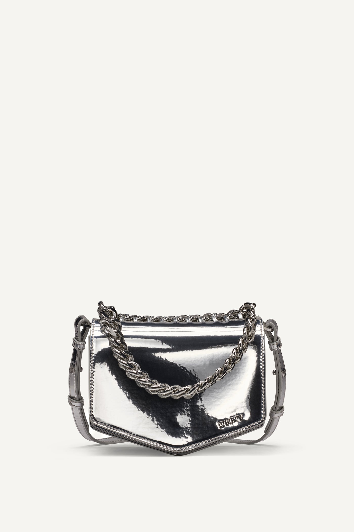 SILVER RIONA FLAP CROSSBODY, FRONT VIEW | Crossbody Bags