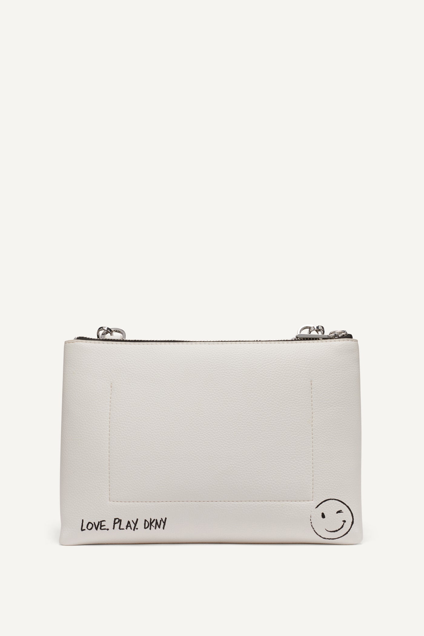 MARSHALLOW TINSLEY GRAFFITI LOGO CROSSBODY, BACK VIEW | DKNY Promo