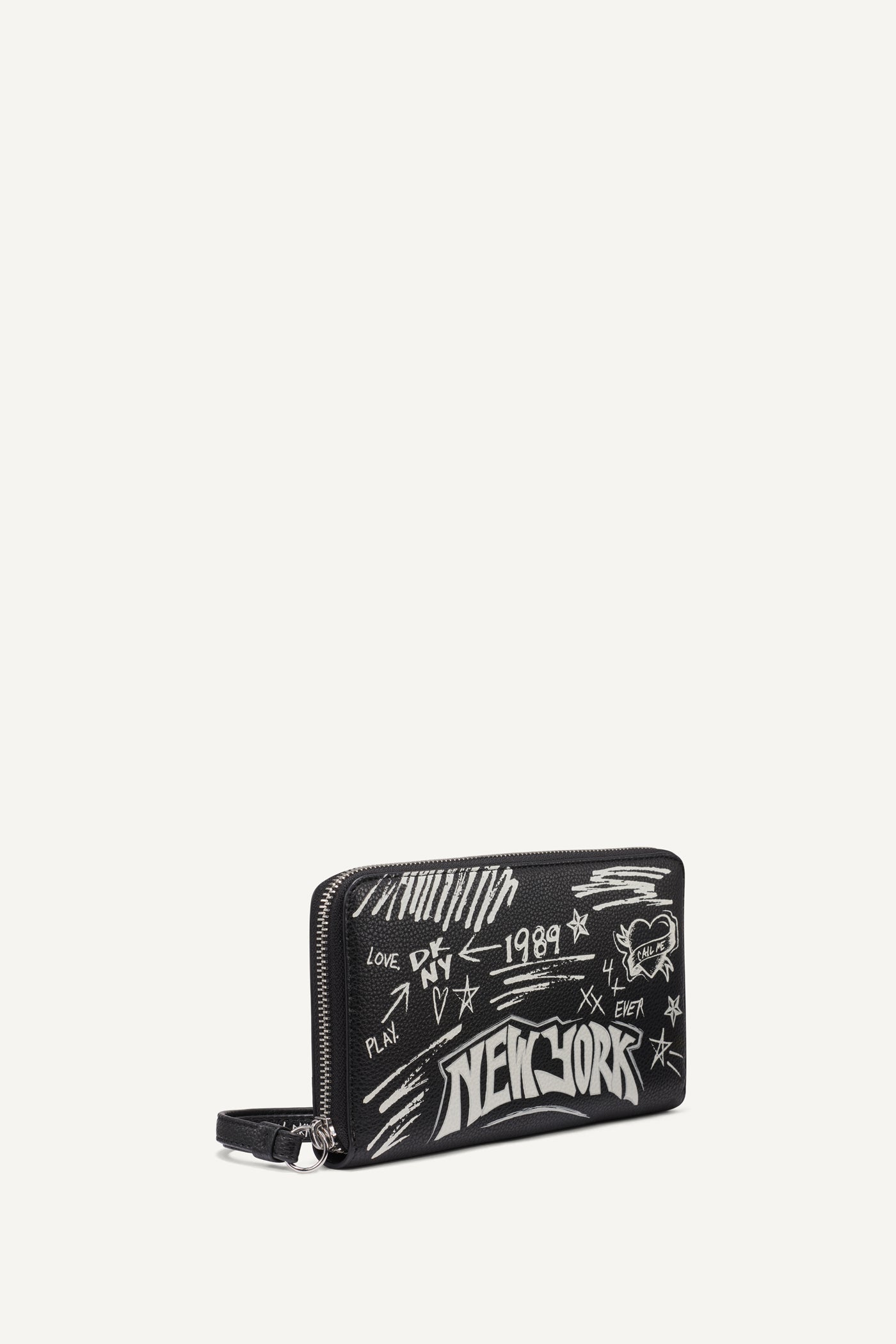 Black BRYAR LARGE ZIP AROUND WALLET WITH WRISTLET, BACK VIEW | $80 AND UNDER BAGS