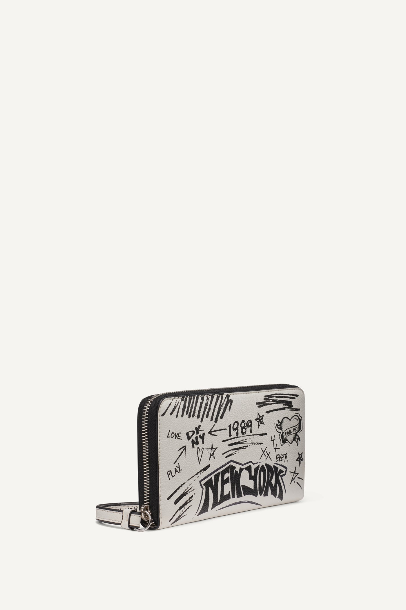 Marshmallow BRYAR LARGE ZIP AROUND WALLET WITH WRISTLET, BACK VIEW | $80 AND UNDER BAGS