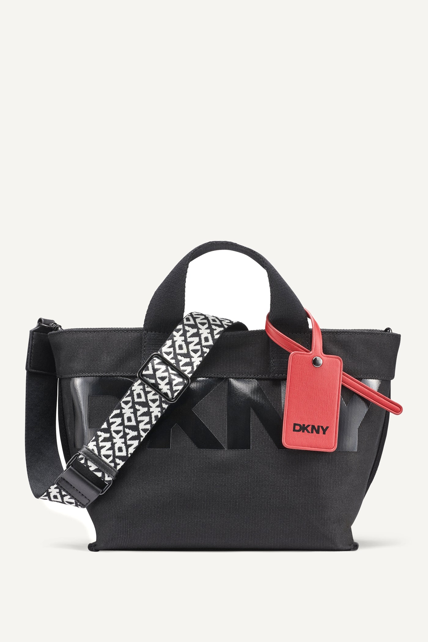 BLACK/BRIGHT RED BRADY LOGO CROSSBODY, FRONT VIEW | DKNY Promo