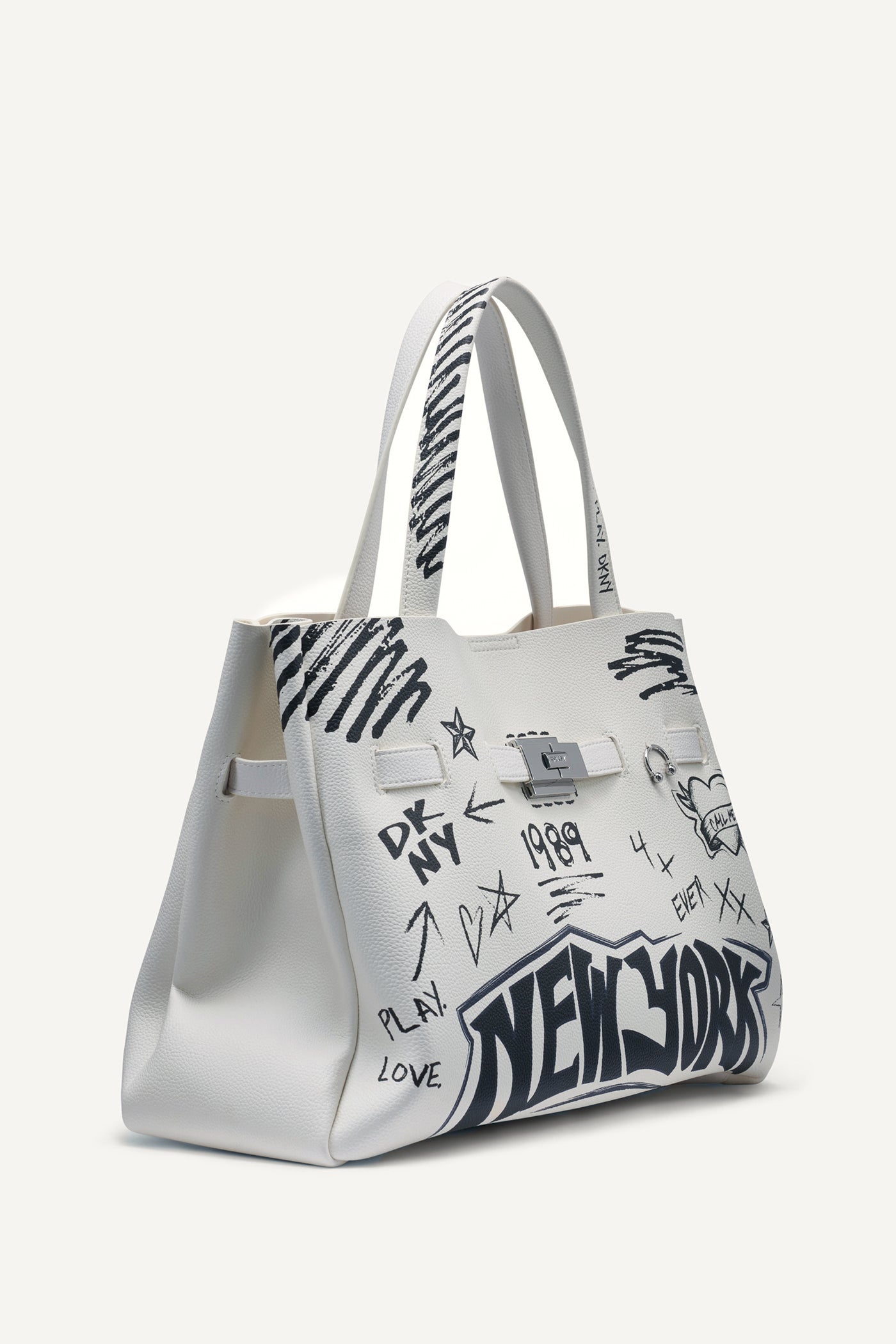 White BRYAR GRAFFITI SATCHEL, BACK VIEW | MILLIE