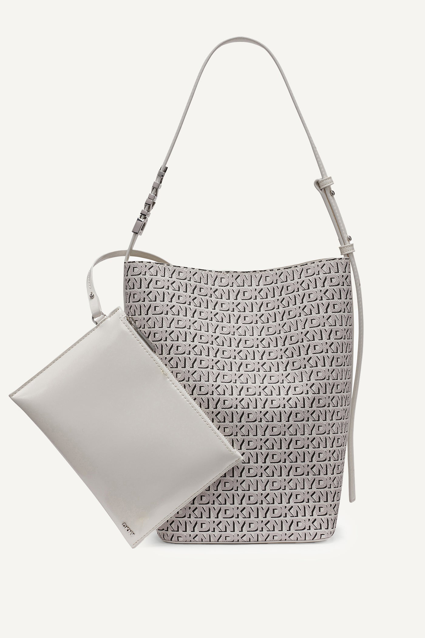 White AVRIL LOGO BUCKET BAG, VIEW 1