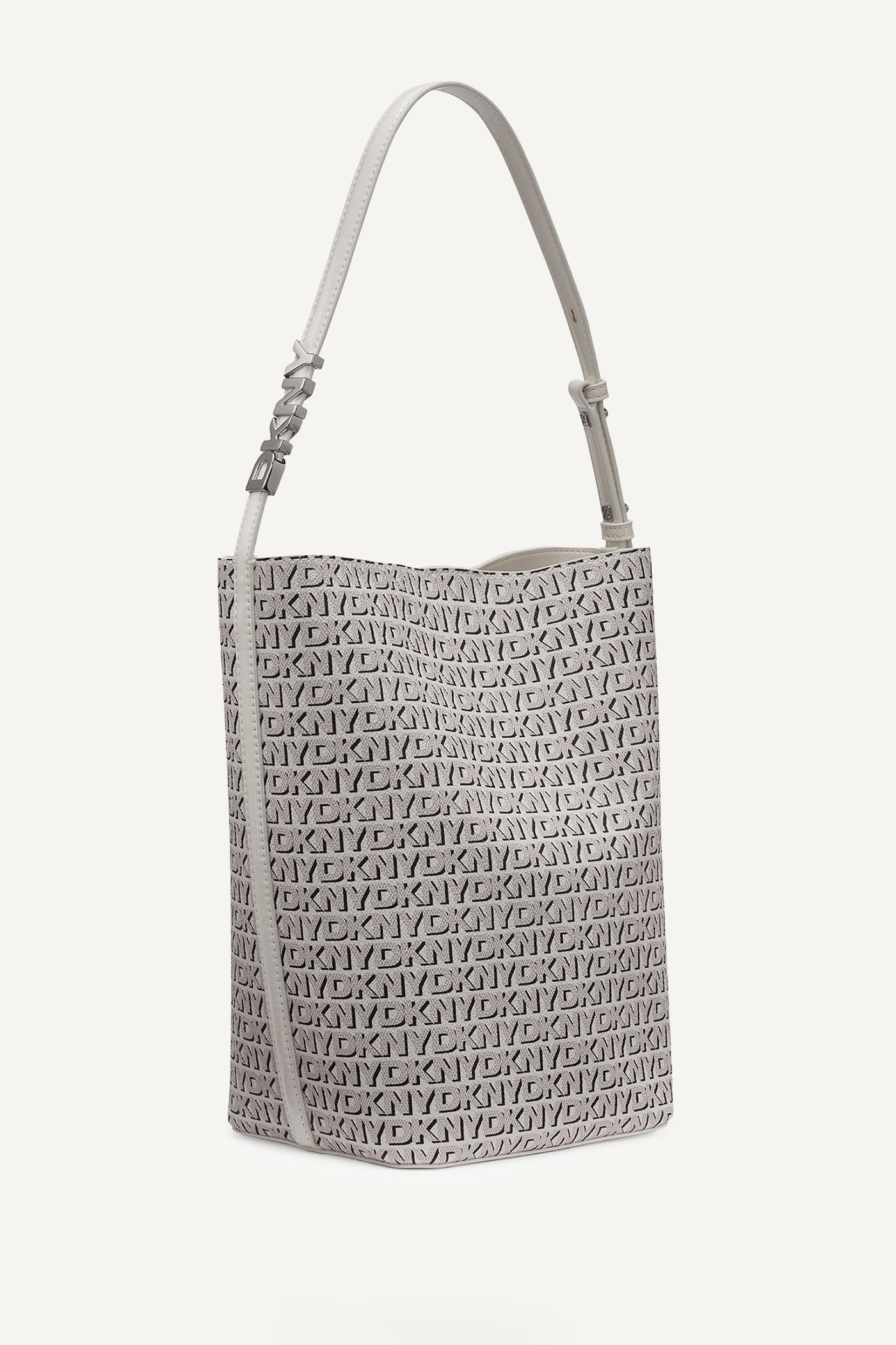 White AVRIL LOGO BUCKET BAG, VIEW 2