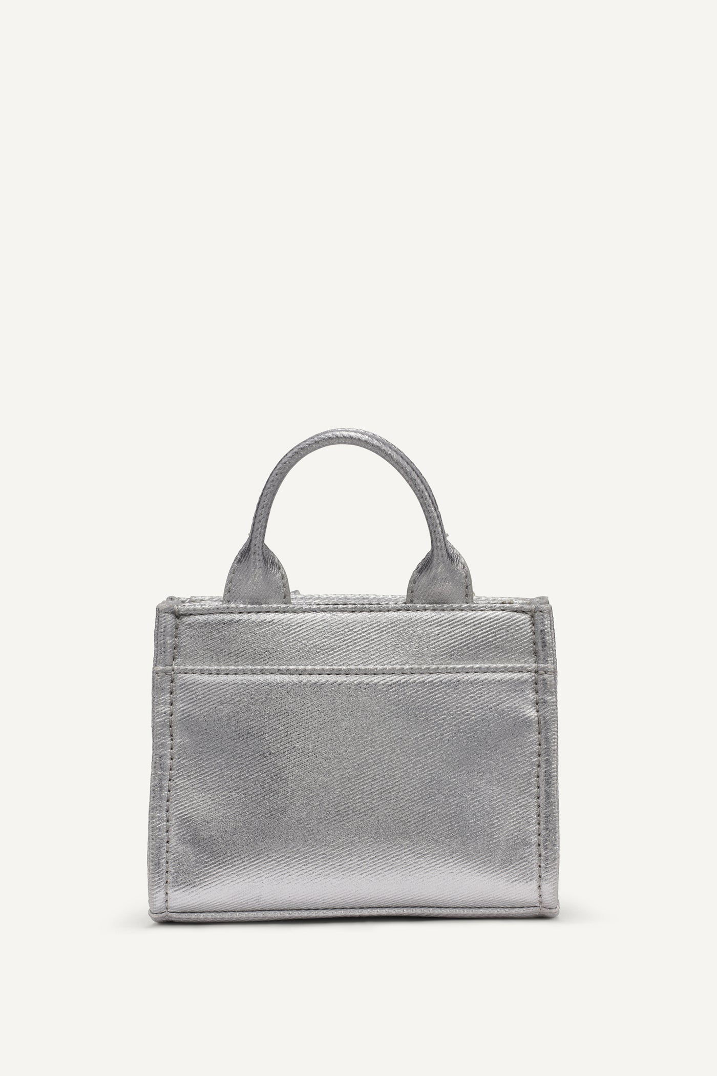 SILVER HADLEE METALLIC LOGO MINI CROSSBODY, BACK VIEW | Bags