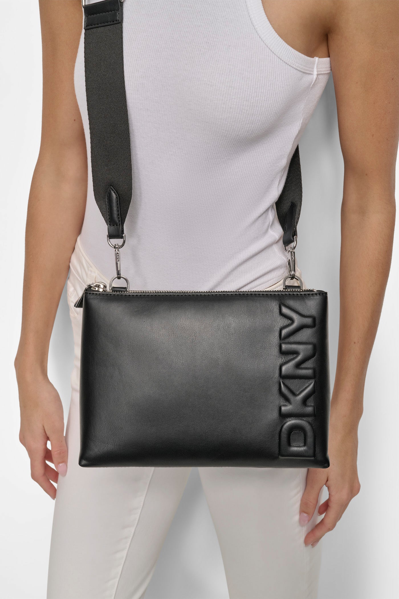TINSLEY LOGO EMBOSSED CROSSBODY BAG VIEW 7 | Summer Essentials