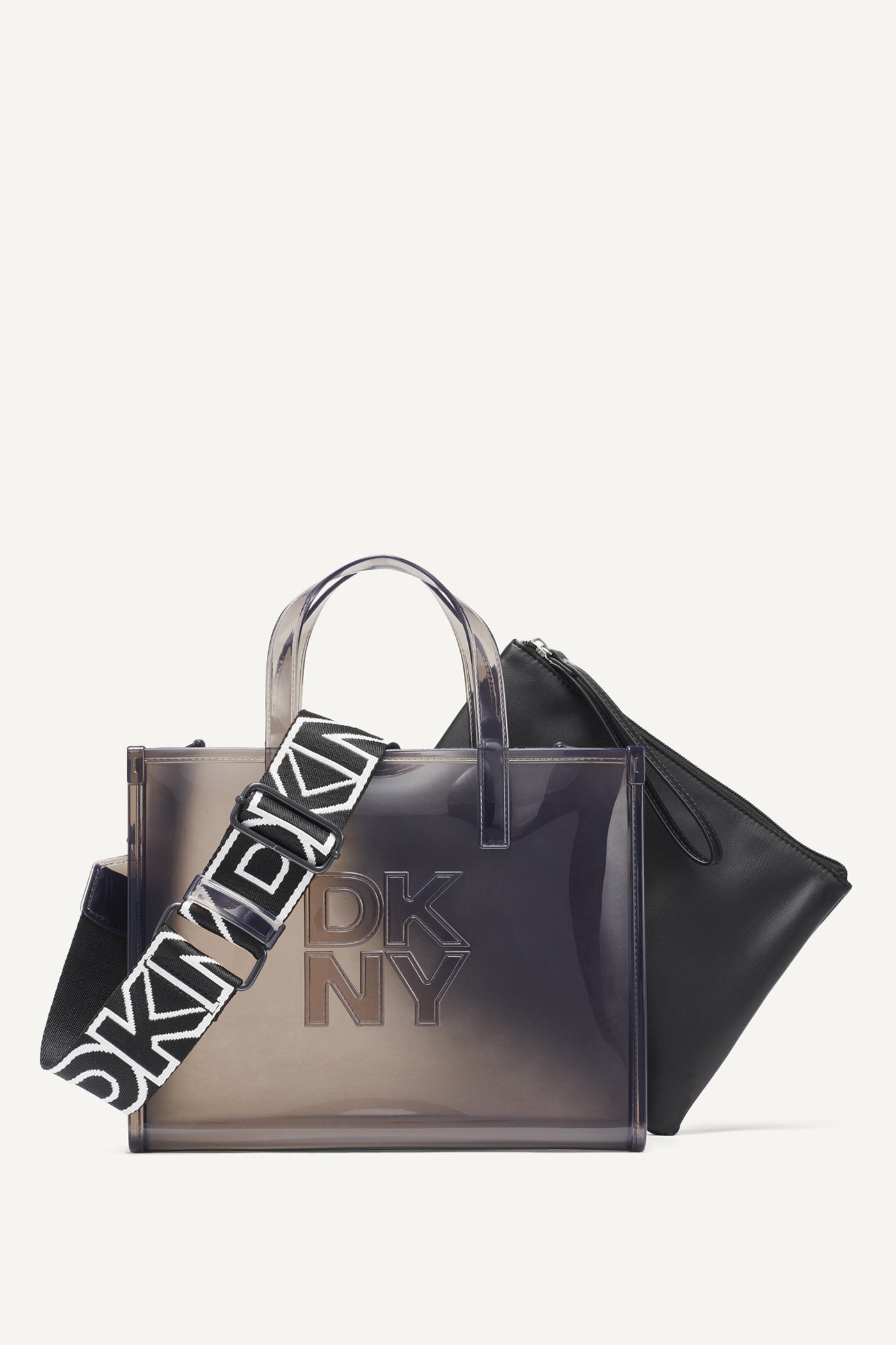 Black/Black HADLEE SMALL JELLY LOGO TOTE, FRONT VIEW | Gifts Under $100