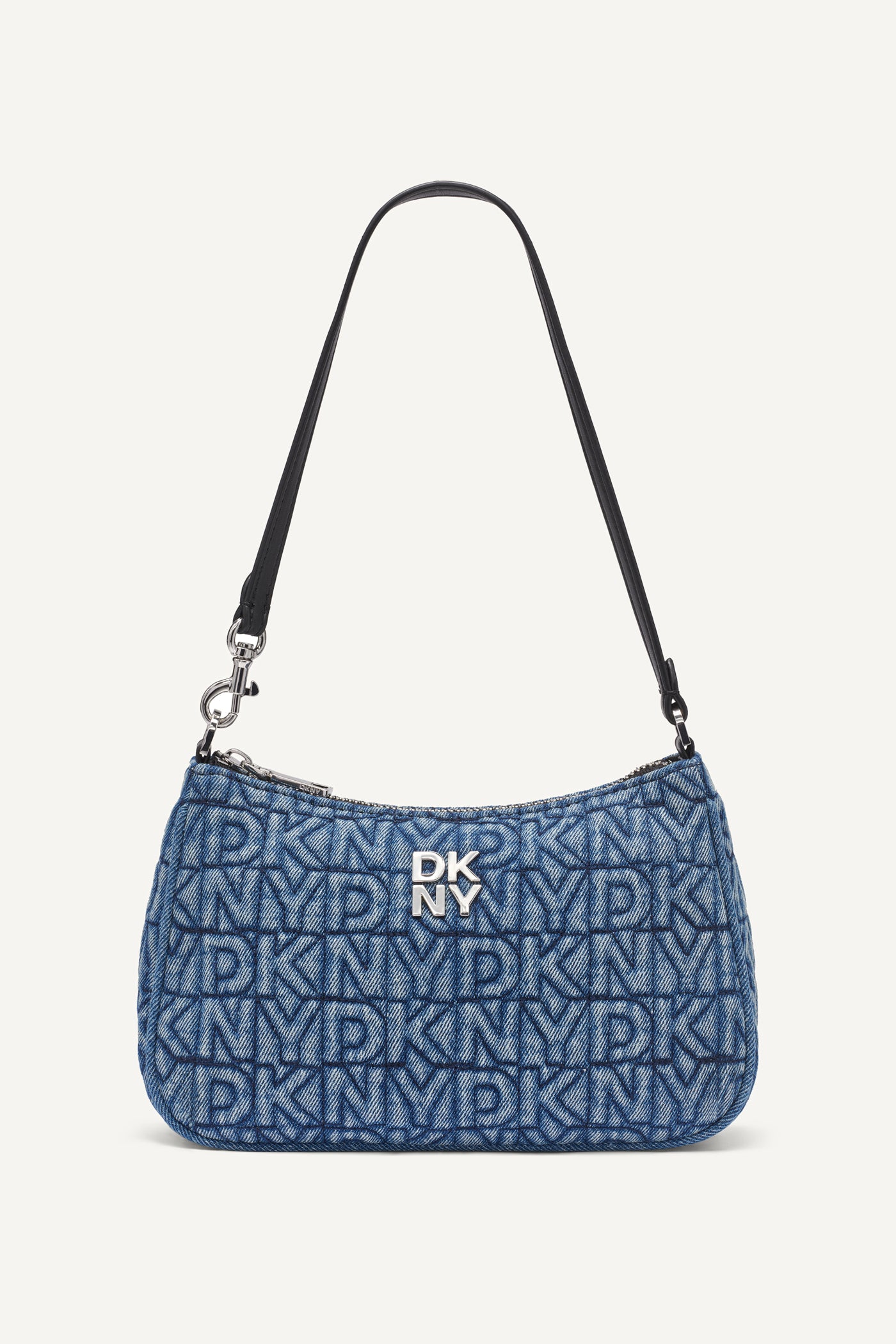 Denim JENNY DENIM LOGO SHOULDER BAG, FRONT VIEW | Shoulder & Hobo Bags