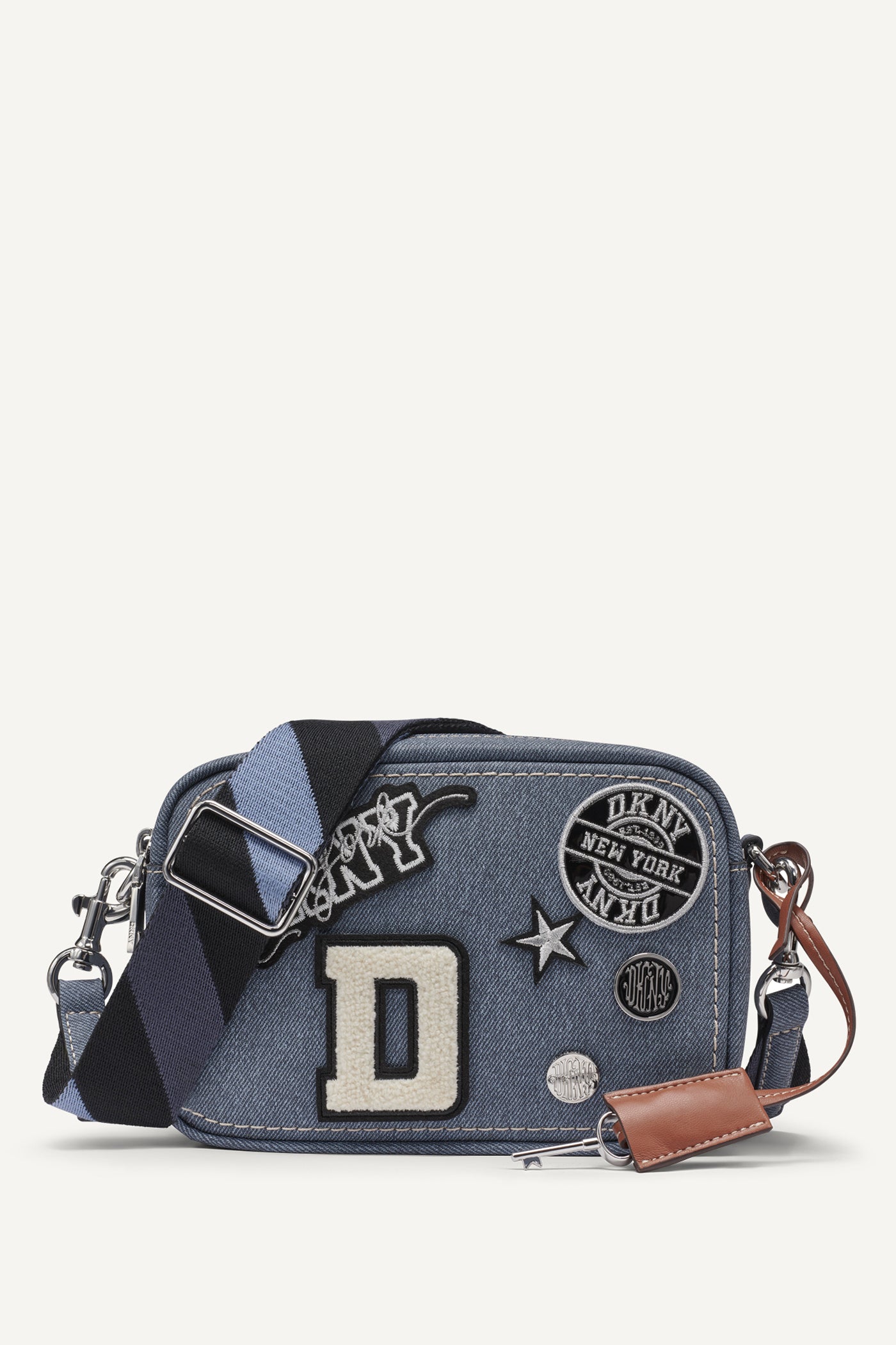 Denim NESSA FLAP CROSSBODY, FRONT VIEW | Crossbody Bags