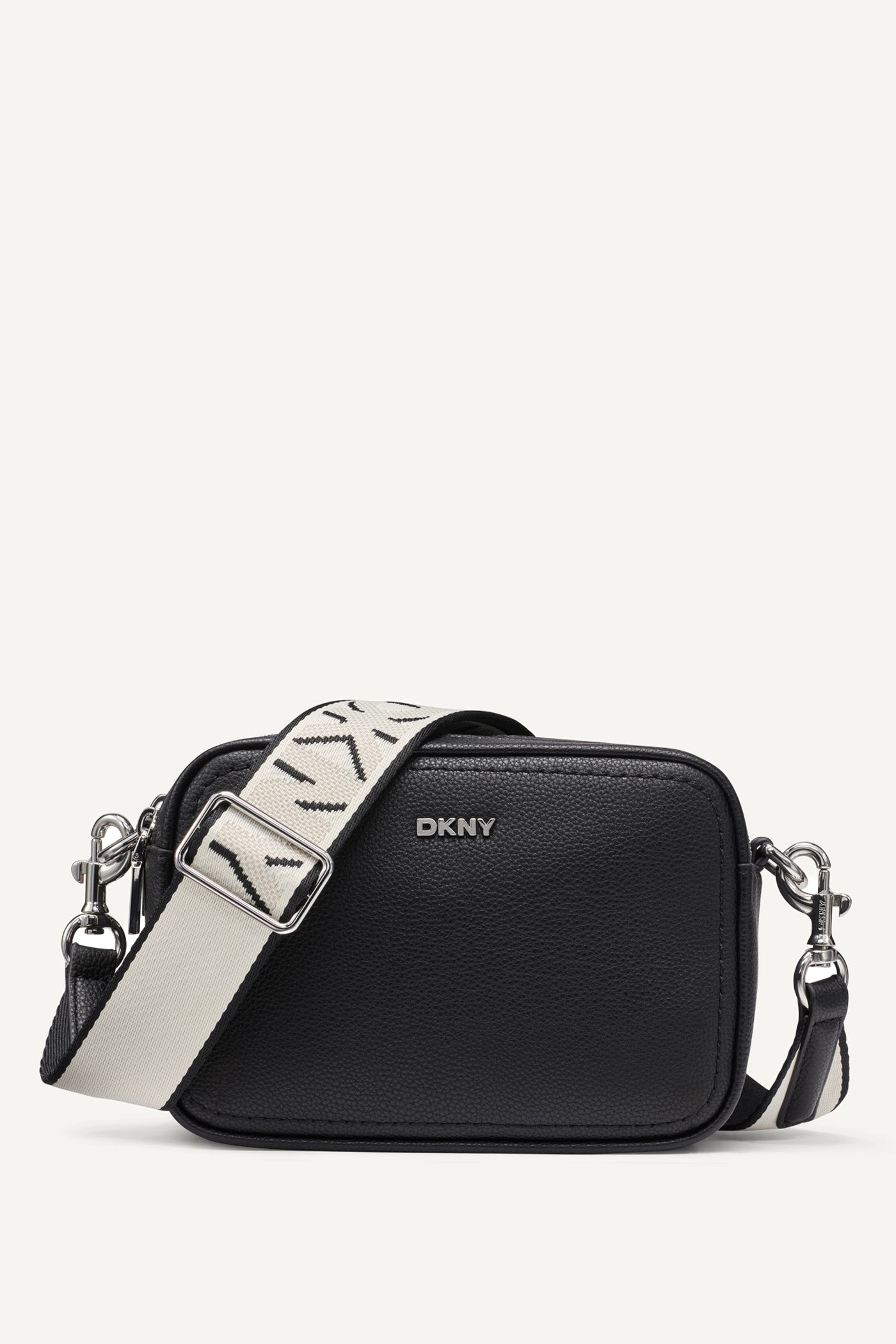 Black/Silver NESSA CAMERA BAG, FRONT VIEW | Crossbody Bags
