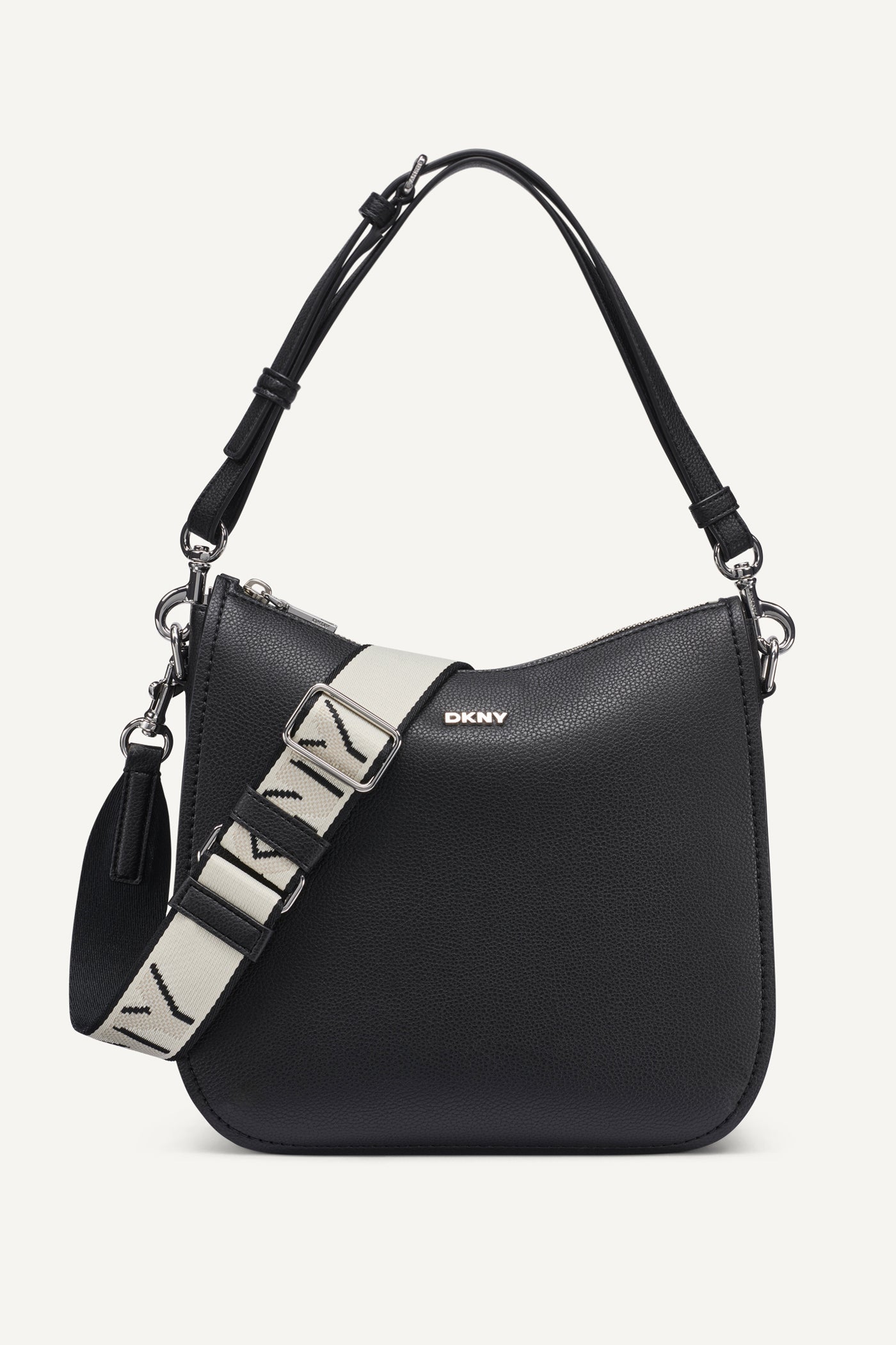 Black/Silver NESSA MEDIUM CROSSBODY, FRONT VIEW | Crossbody Bags