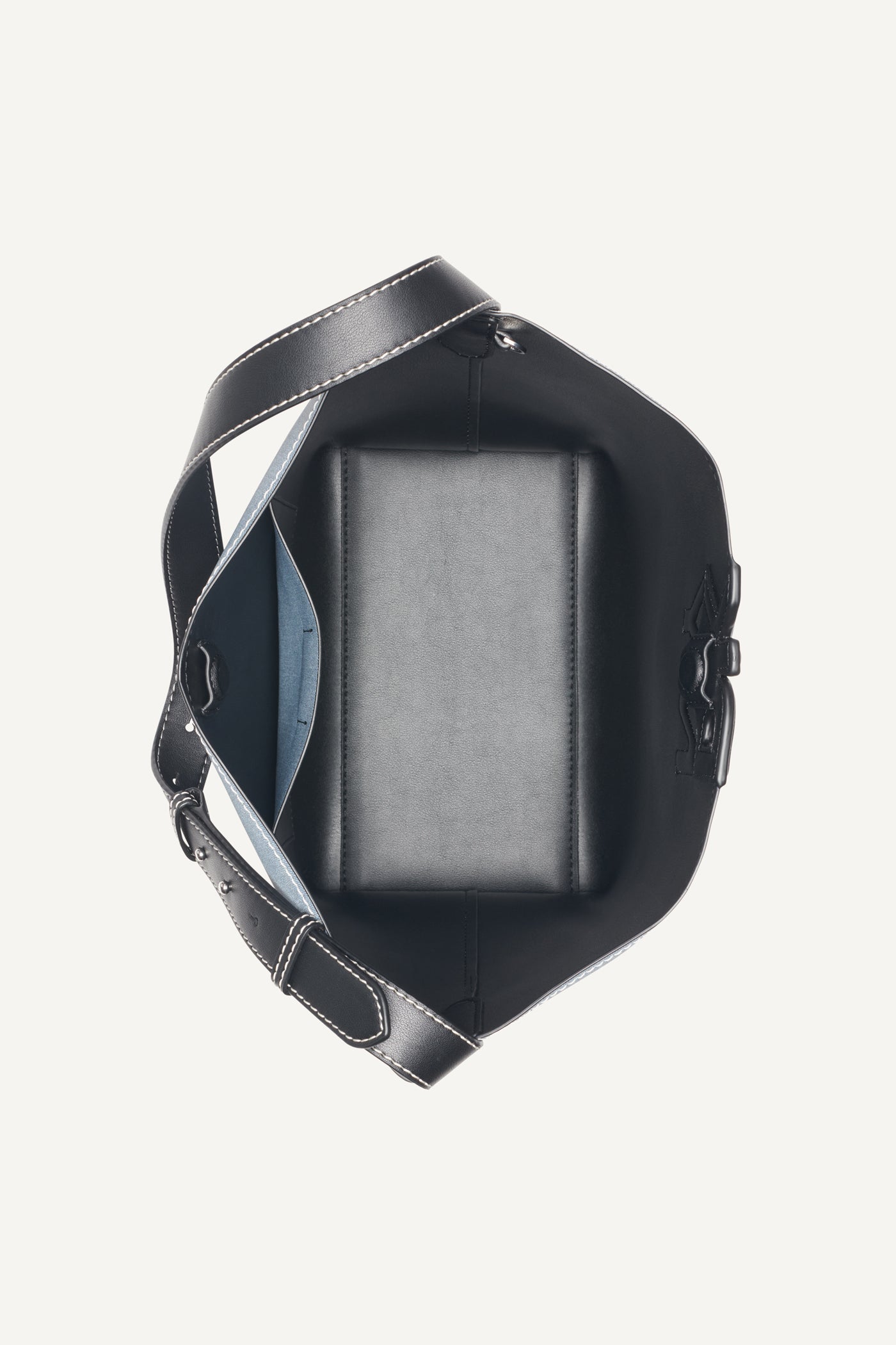 Denim NICOLE DENIM LOGO BUCKET BAG, BACK VIEW | Shoulder & Hobo Bags