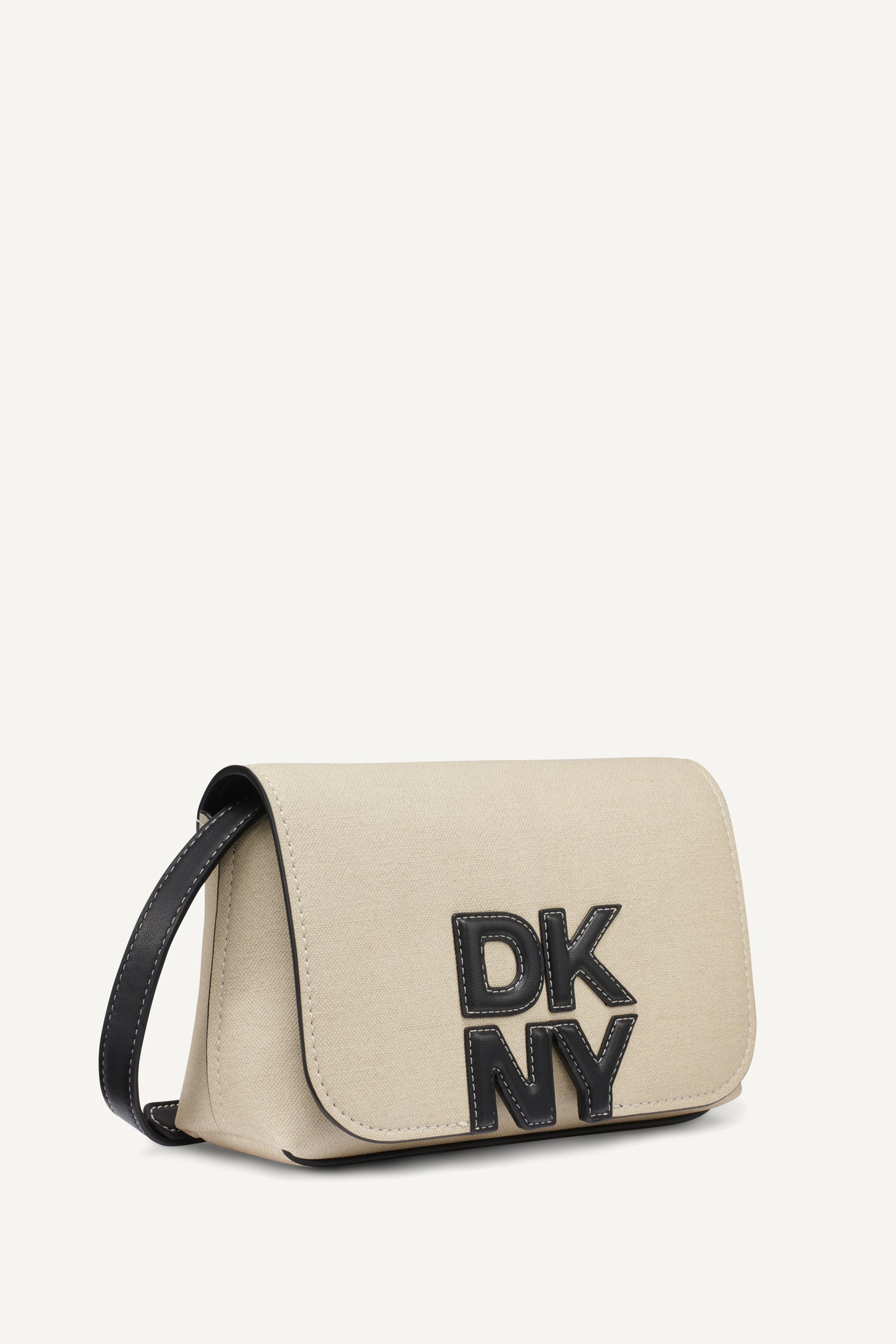 Natural/Black NICOLE LOGO CROSSBODY BAG, BACK VIEW | NEW NEUTRALS