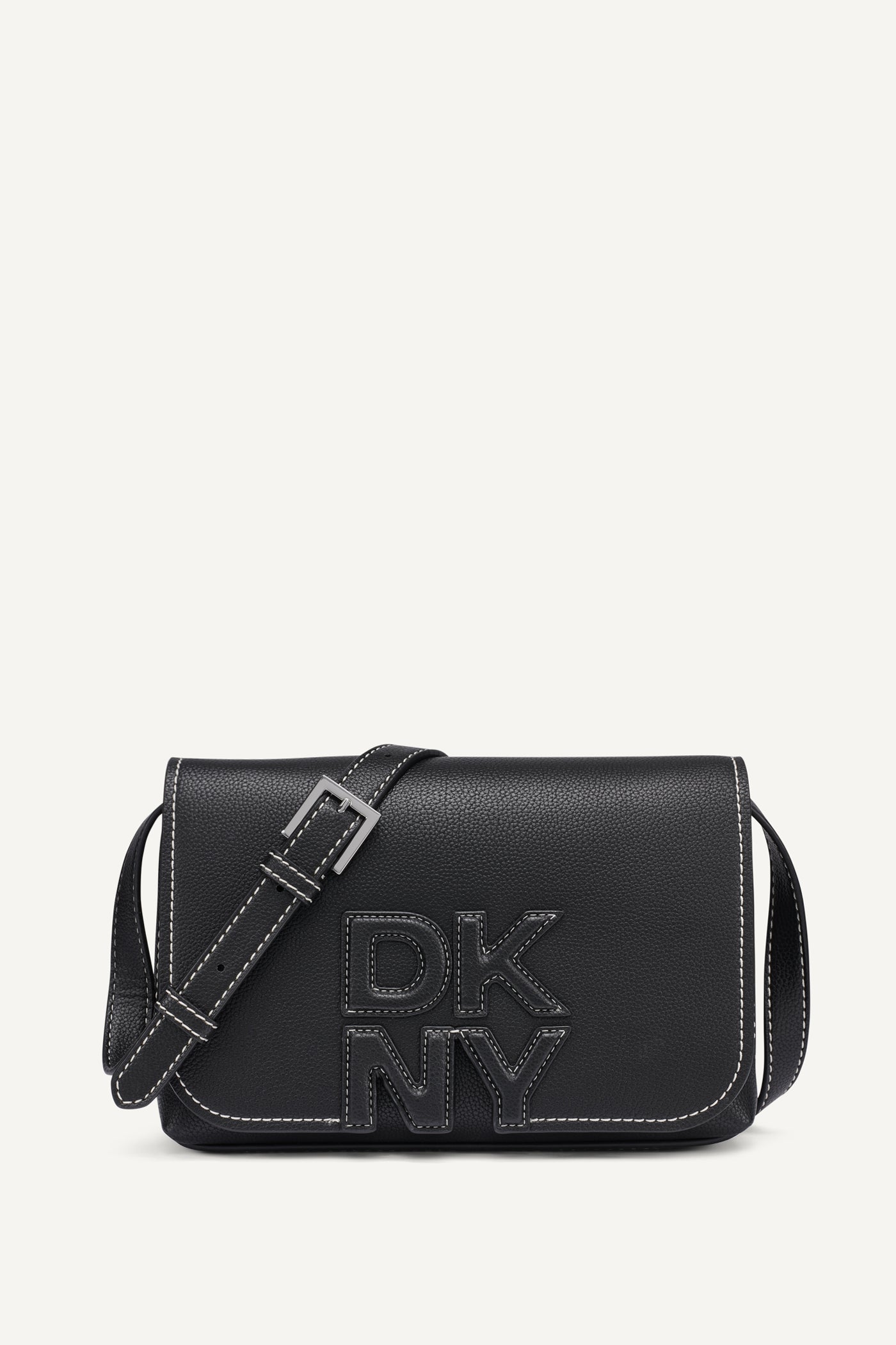 Black/Silver NICOLE LOGO CROSSBODY BAG, FRONT VIEW | Crossbody Bags