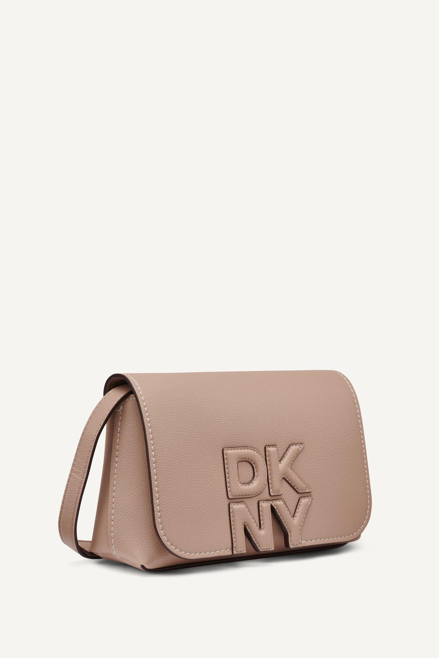 Cappuccino NICOLE LOGO CROSSBODY BAG, BACK VIEW | NEW NEUTRALS