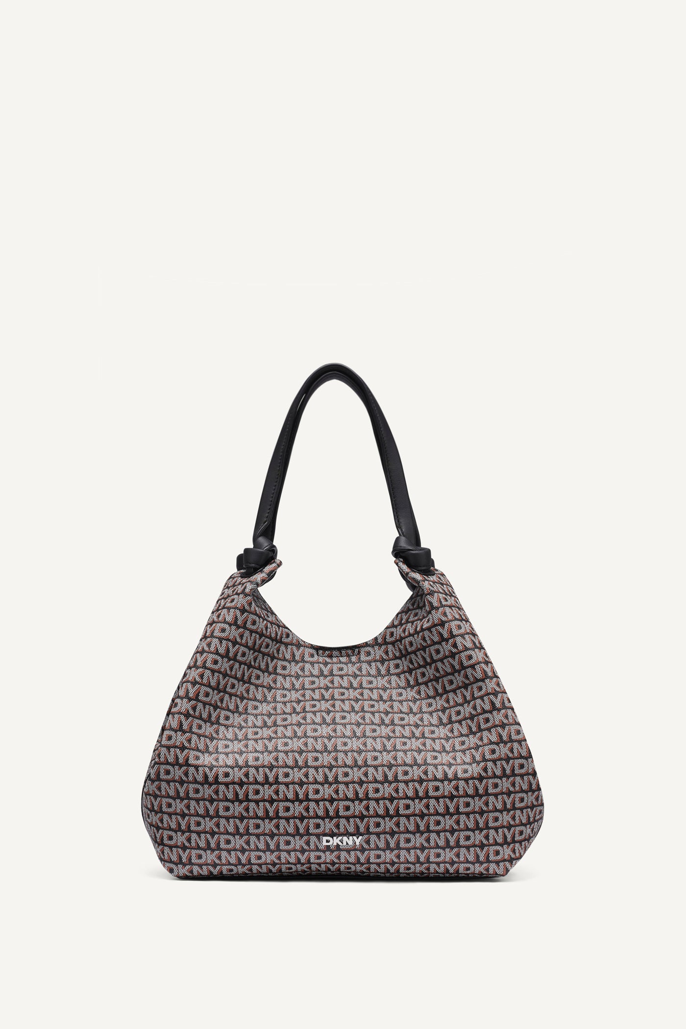 Black/Saddle PAULA NEW YORK LOGO MEDIUM COMMUTER TOTE, BACK VIEW | The Paula Commuter Tote