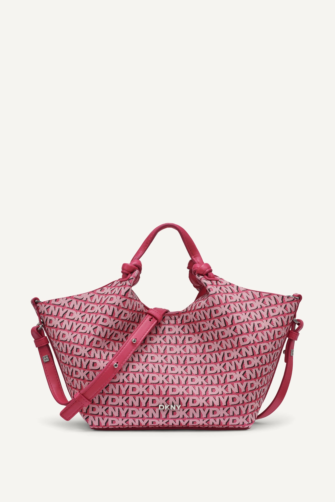 Hot Pink PAULA NEW YORK LOGO SMALL TOTE, FRONT VIEW | The Paula Commuter Tote