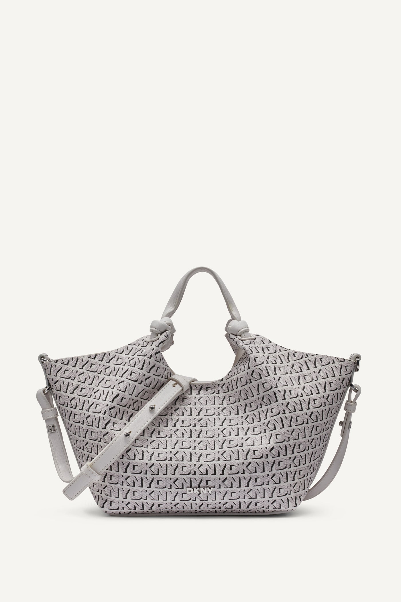 Marshmallow PAULA NEW YORK LOGO SMALL TOTE, FRONT VIEW | The Paula Commuter Tote