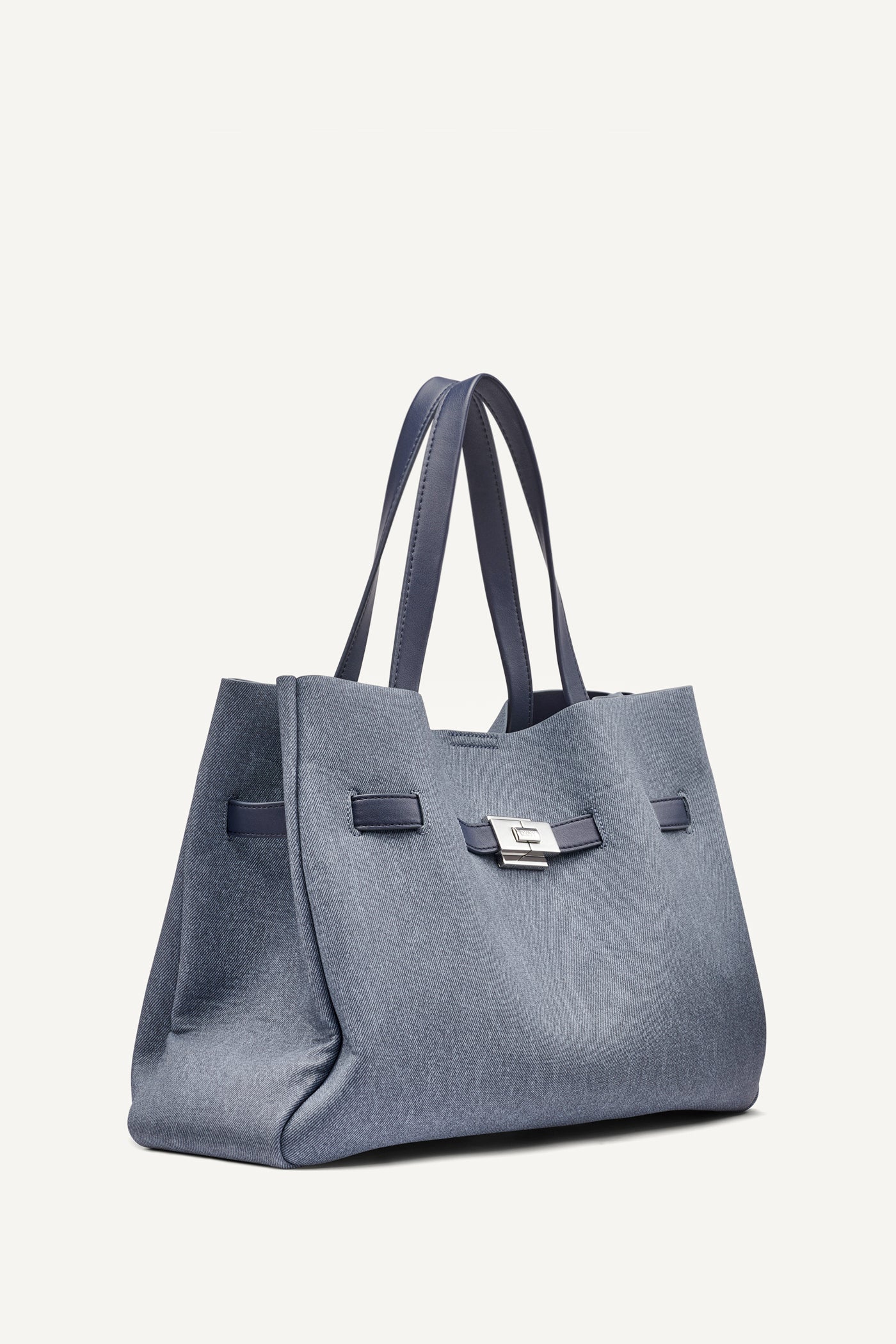 Denim BRYAR DENIM LARGE SATCHEL, BACK VIEW | MILLIE