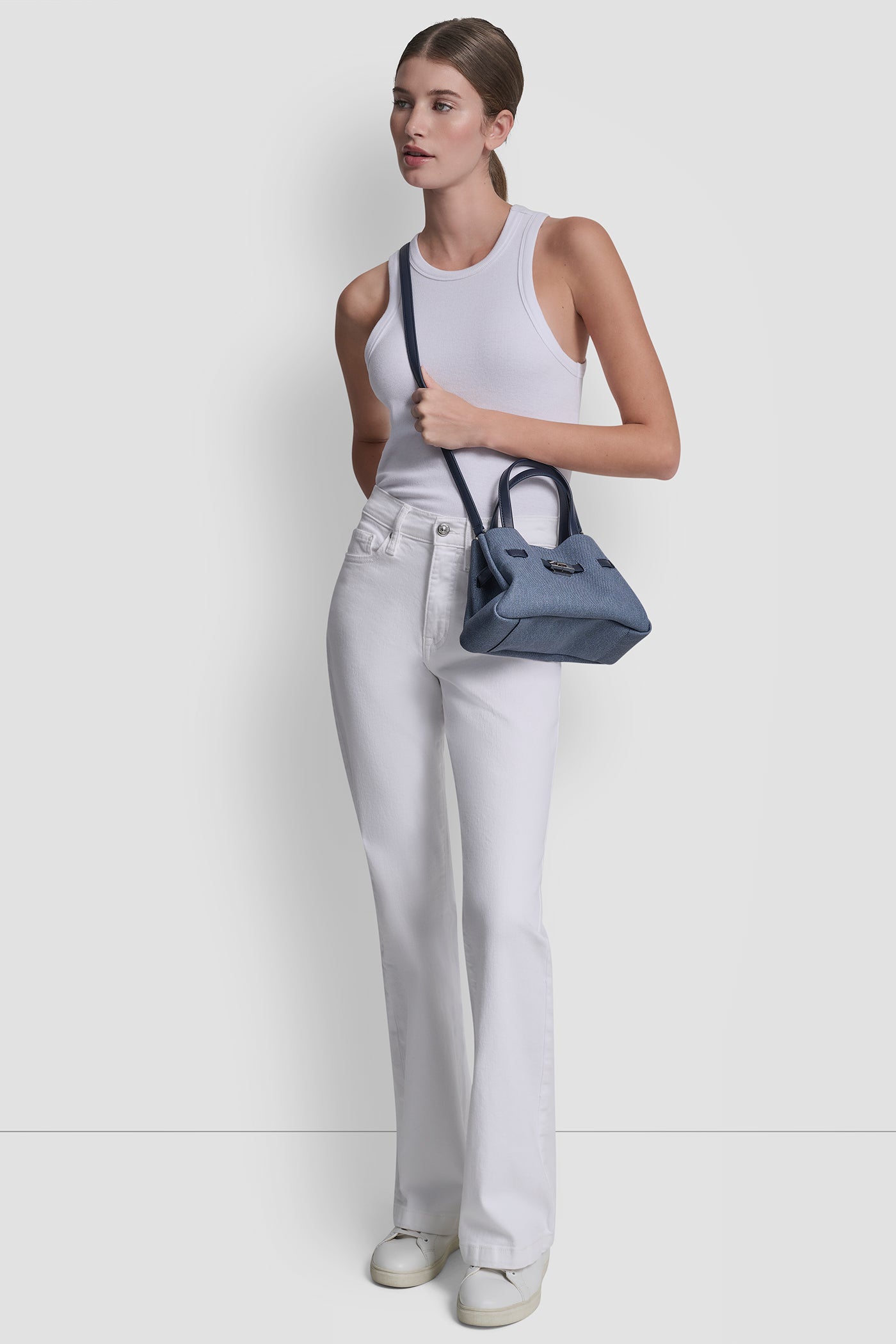 BRYAR DENIM SMALL SATCHEL VIEW 7 | Denim Destination