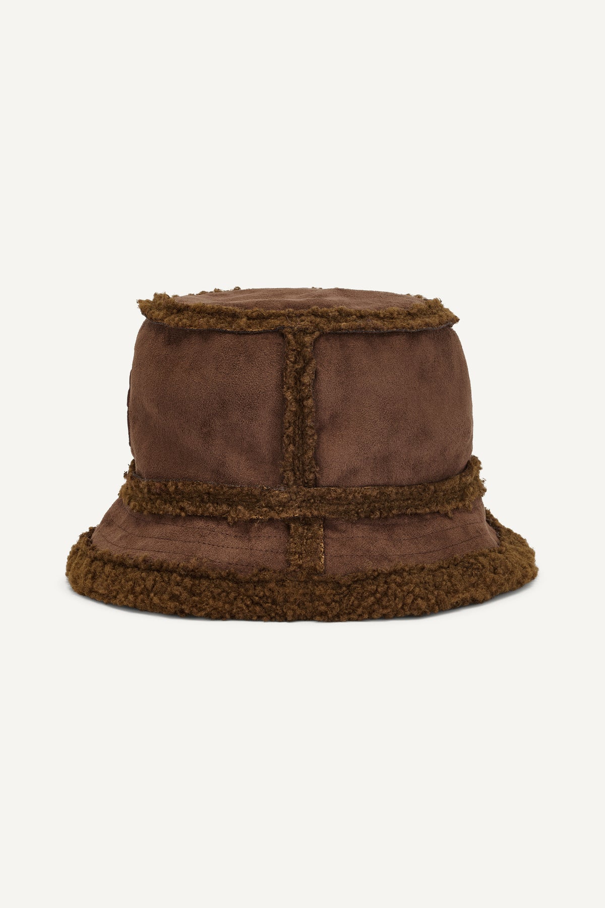 FAUX SUEDE AND SHERPA BUCKET HAT VIEW 2