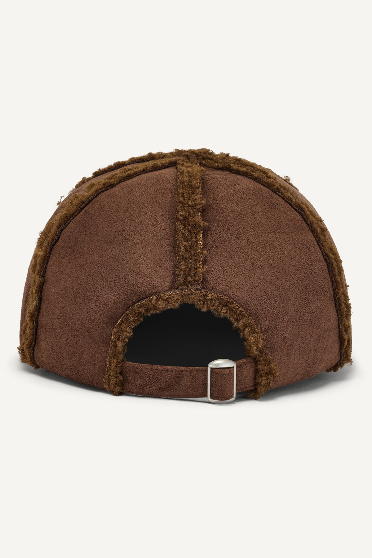 FAUX SUEDE AND SHERPA BASEBALL HAT VIEW 2