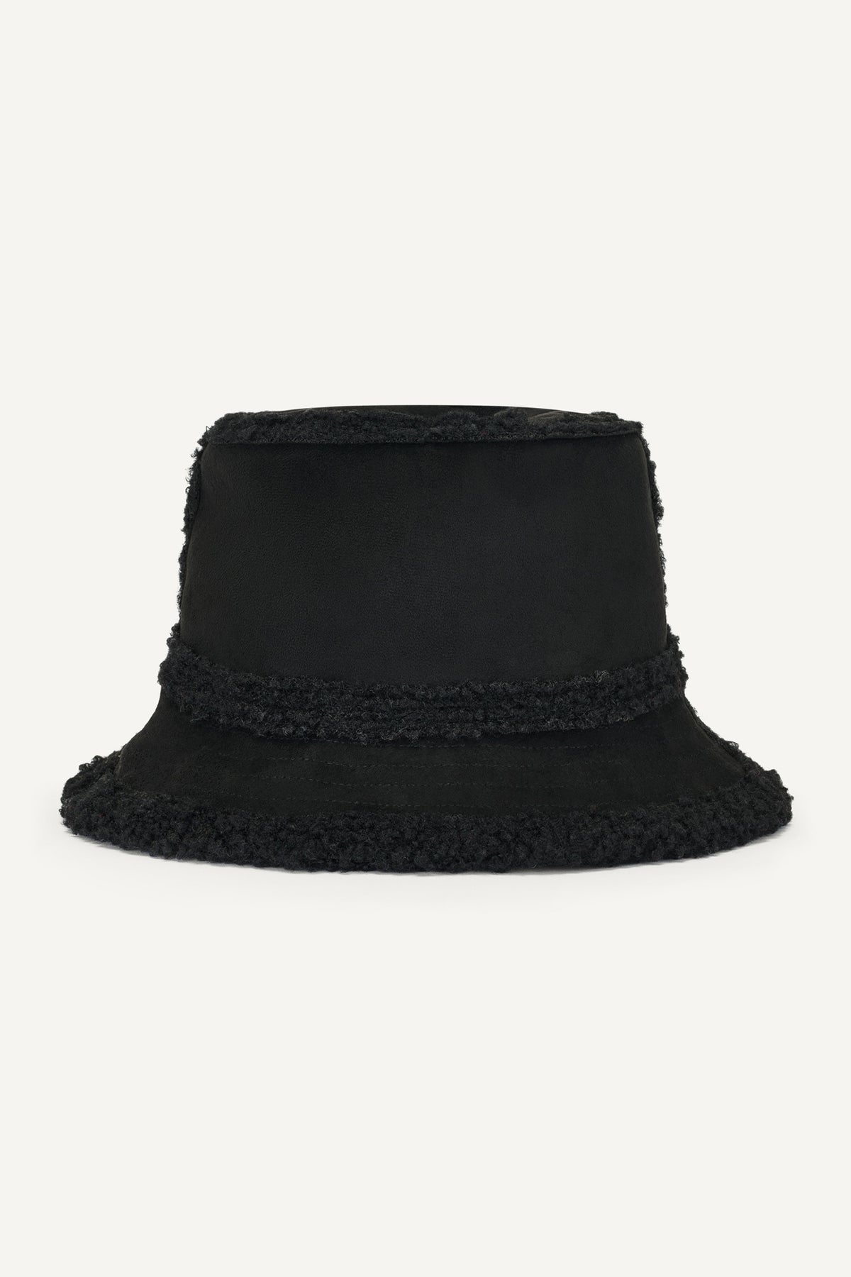 FAUX SUEDE AND SHERPA BUCKET HAT VIEW 2