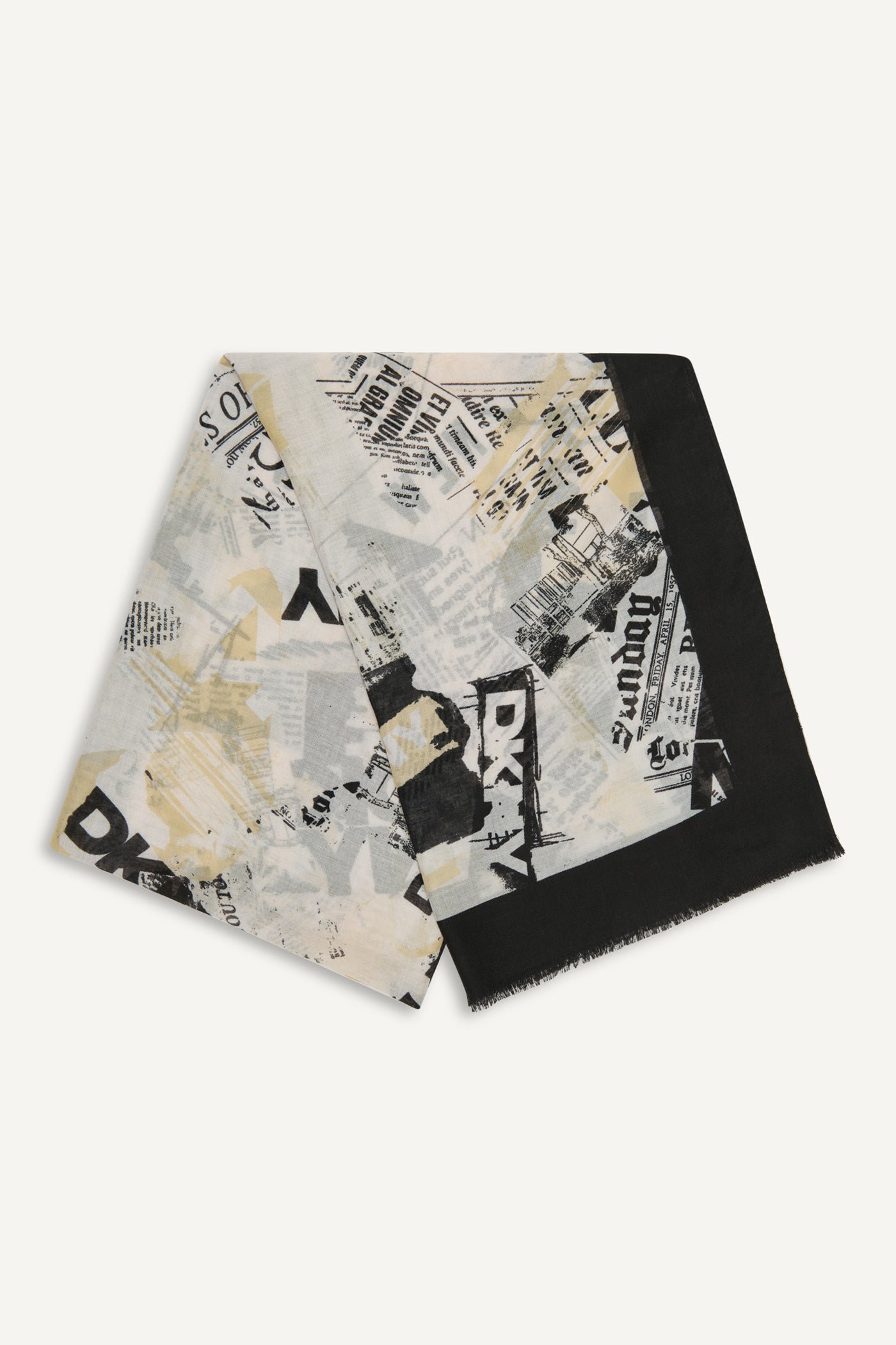 Pebble 1989 HEADLINE PRINT SCARF, BACK VIEW | Under $75