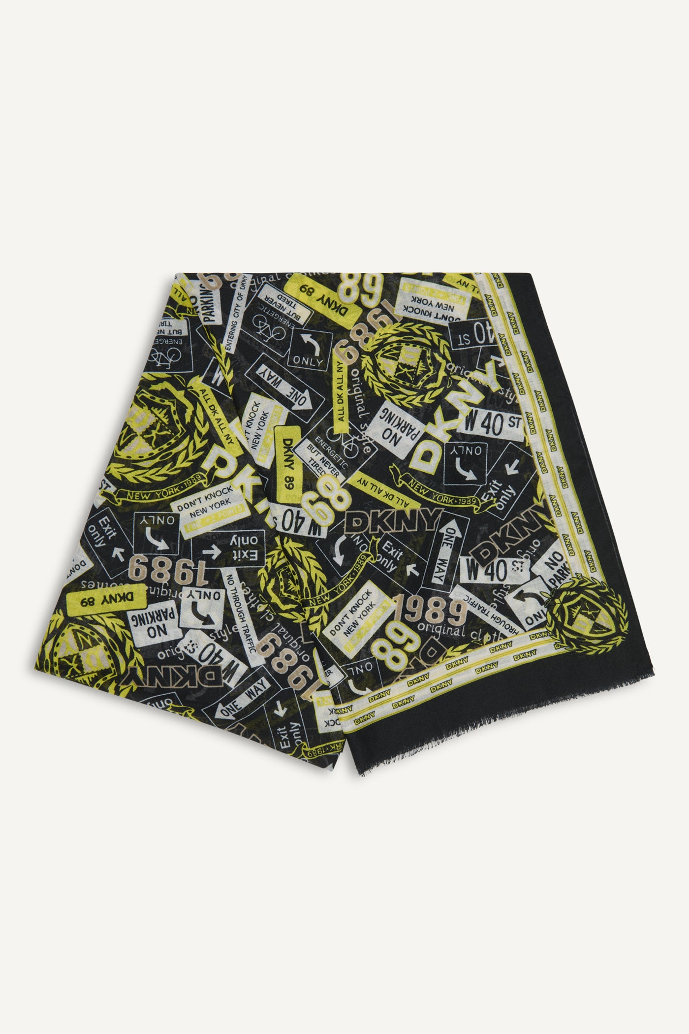 1989 CITY SIGNS PRINT SCARF VIEW 3 | Under $75